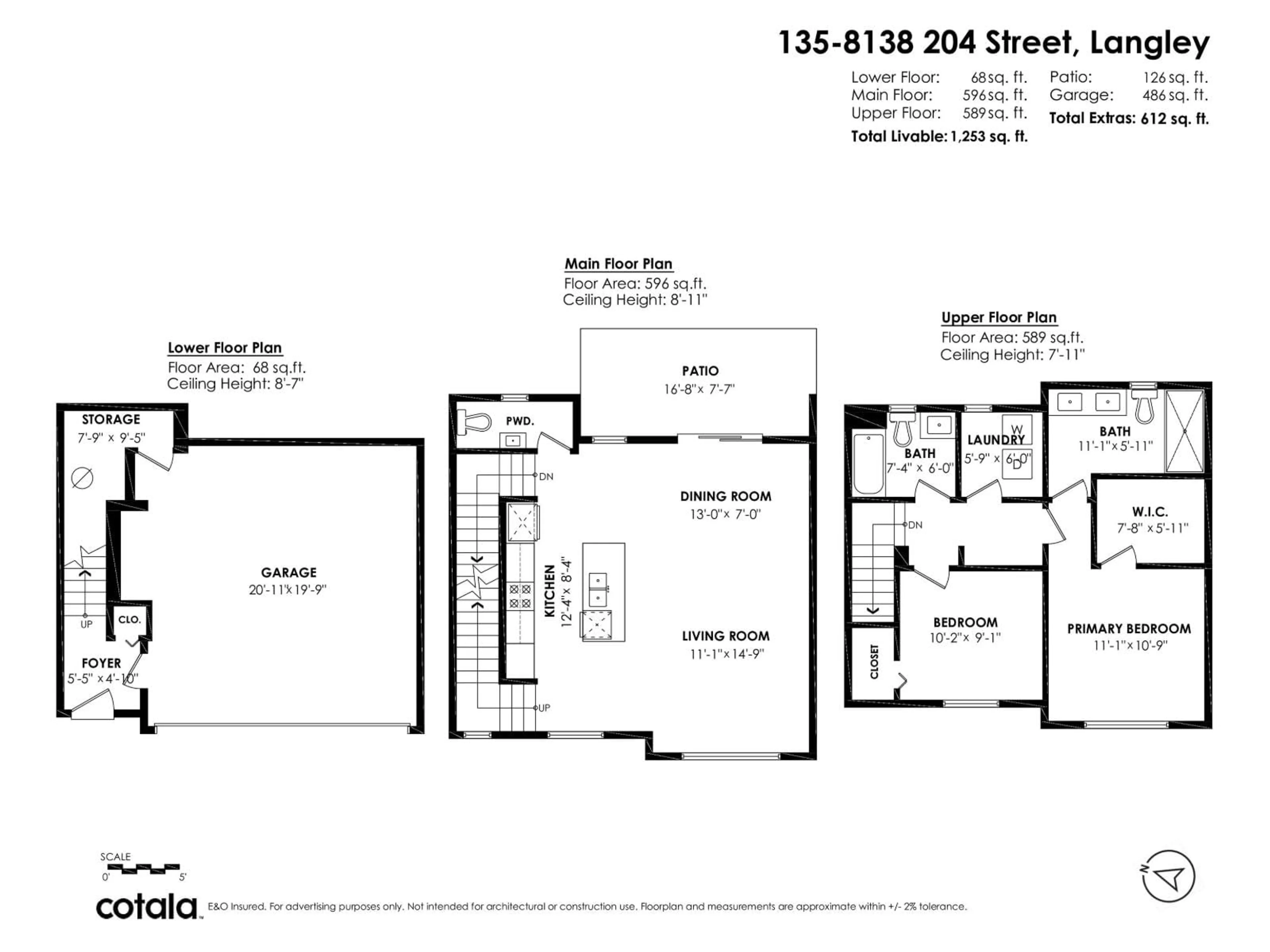 Floor plan for 135 - 8138 204, Langley British Columbia V2Y0T4