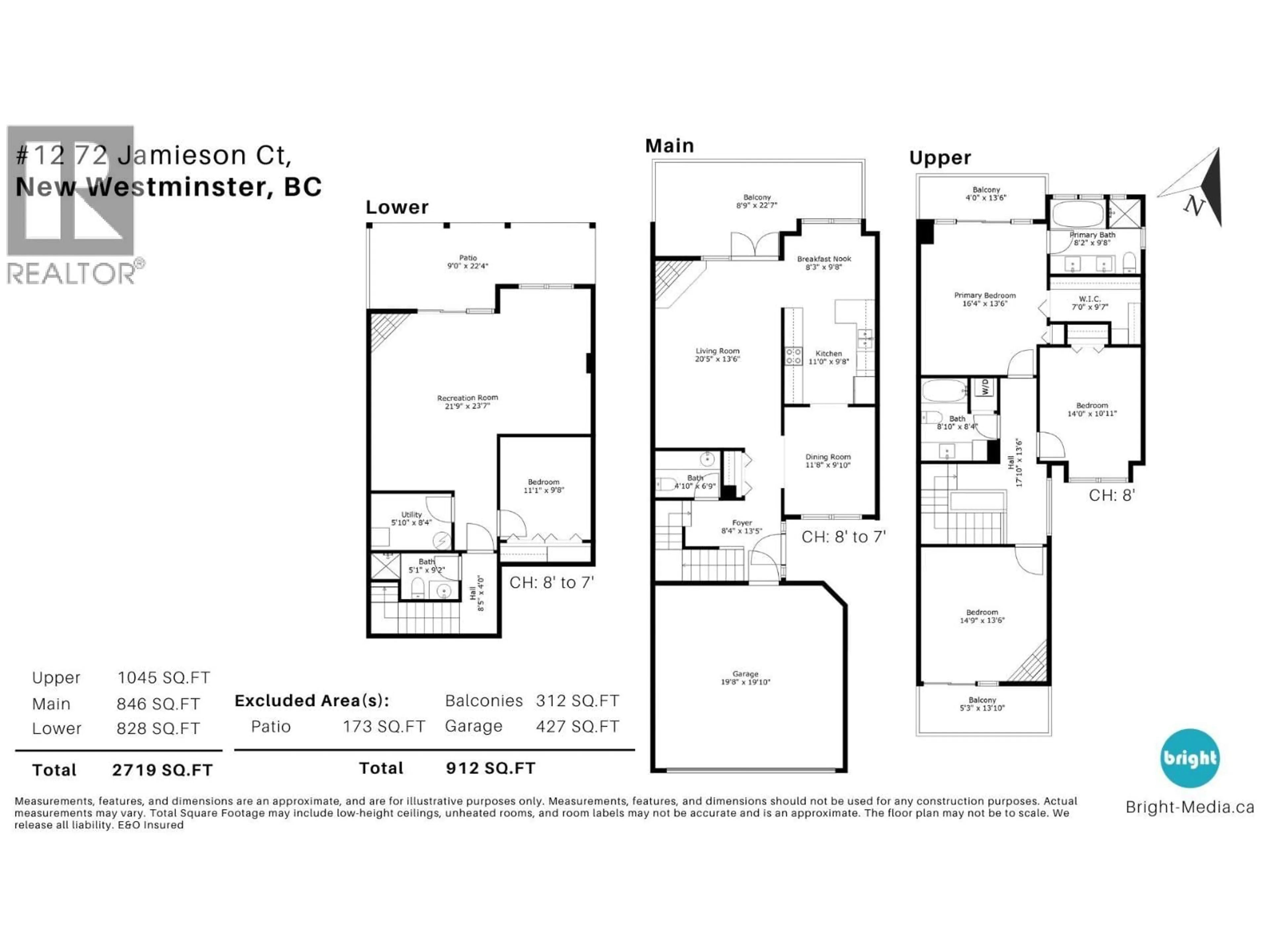 Floor plan for 12 - 72 JAMIESON COURT, New Westminster British Columbia V3L5R6