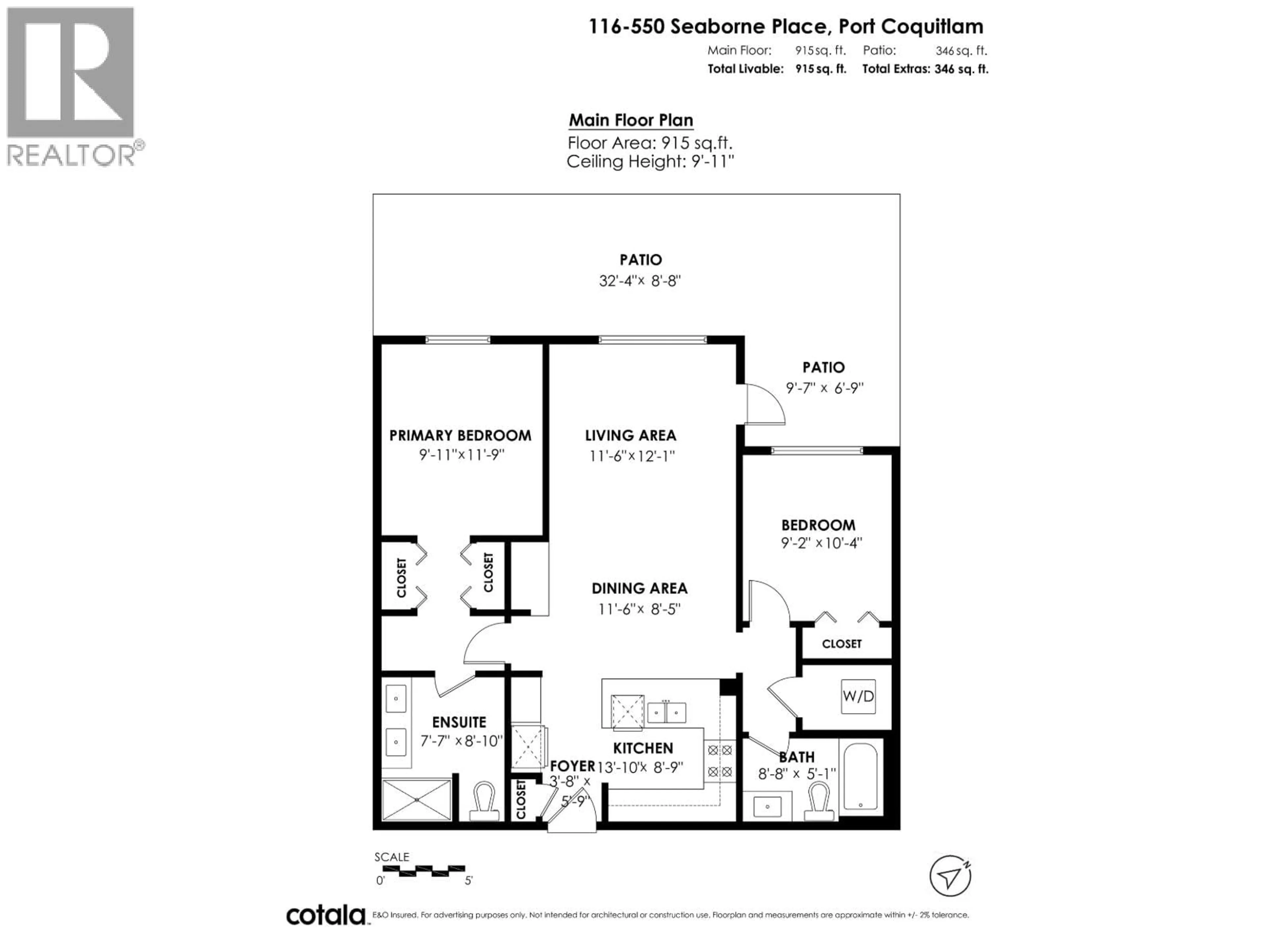 Floor plan for 116 - 550 SEABORNE PLACE, Port Coquitlam British Columbia V3B0L3