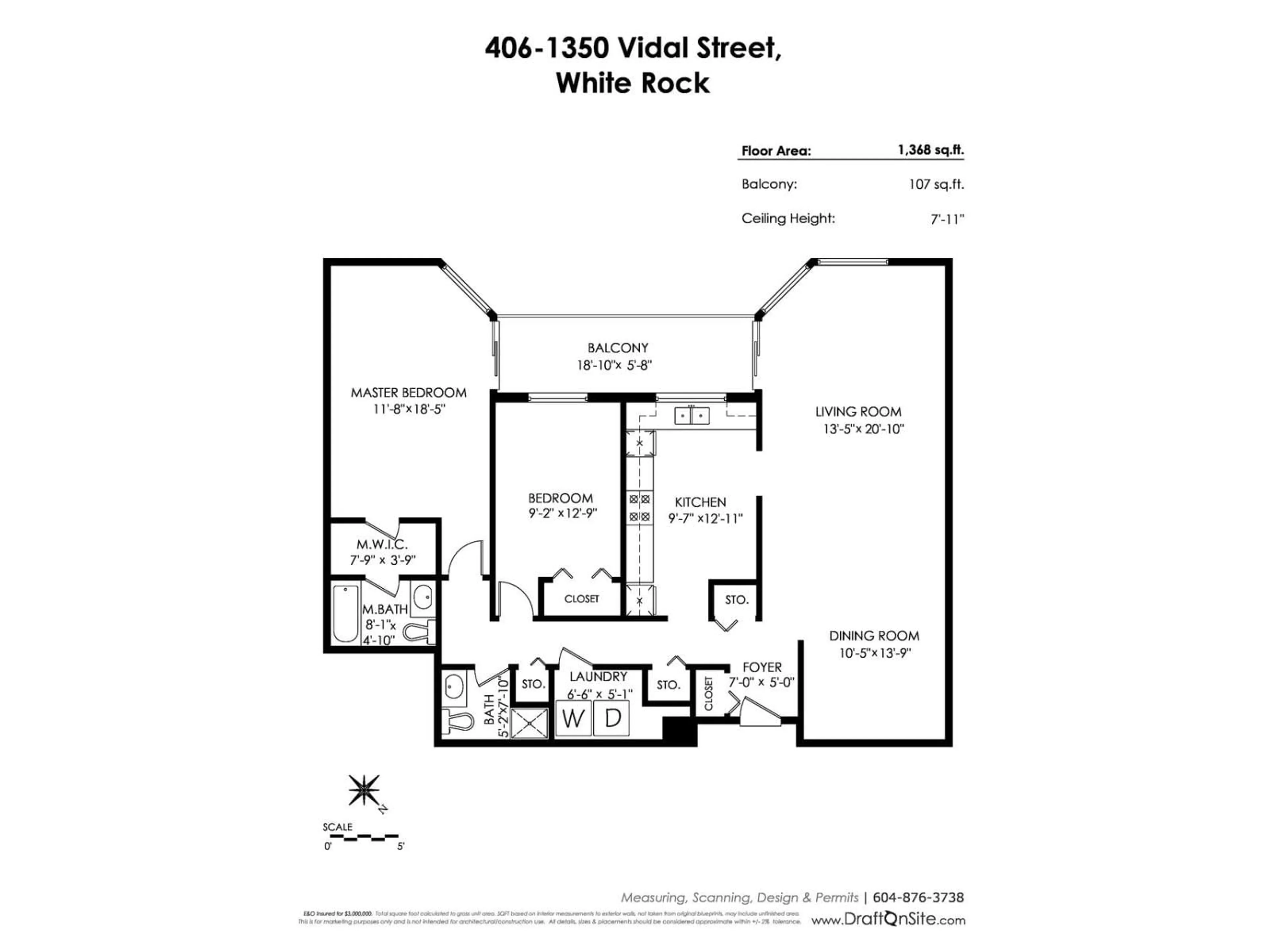 Floor plan for 406 - 1350 VIDAL, White Rock British Columbia V4B5G6
