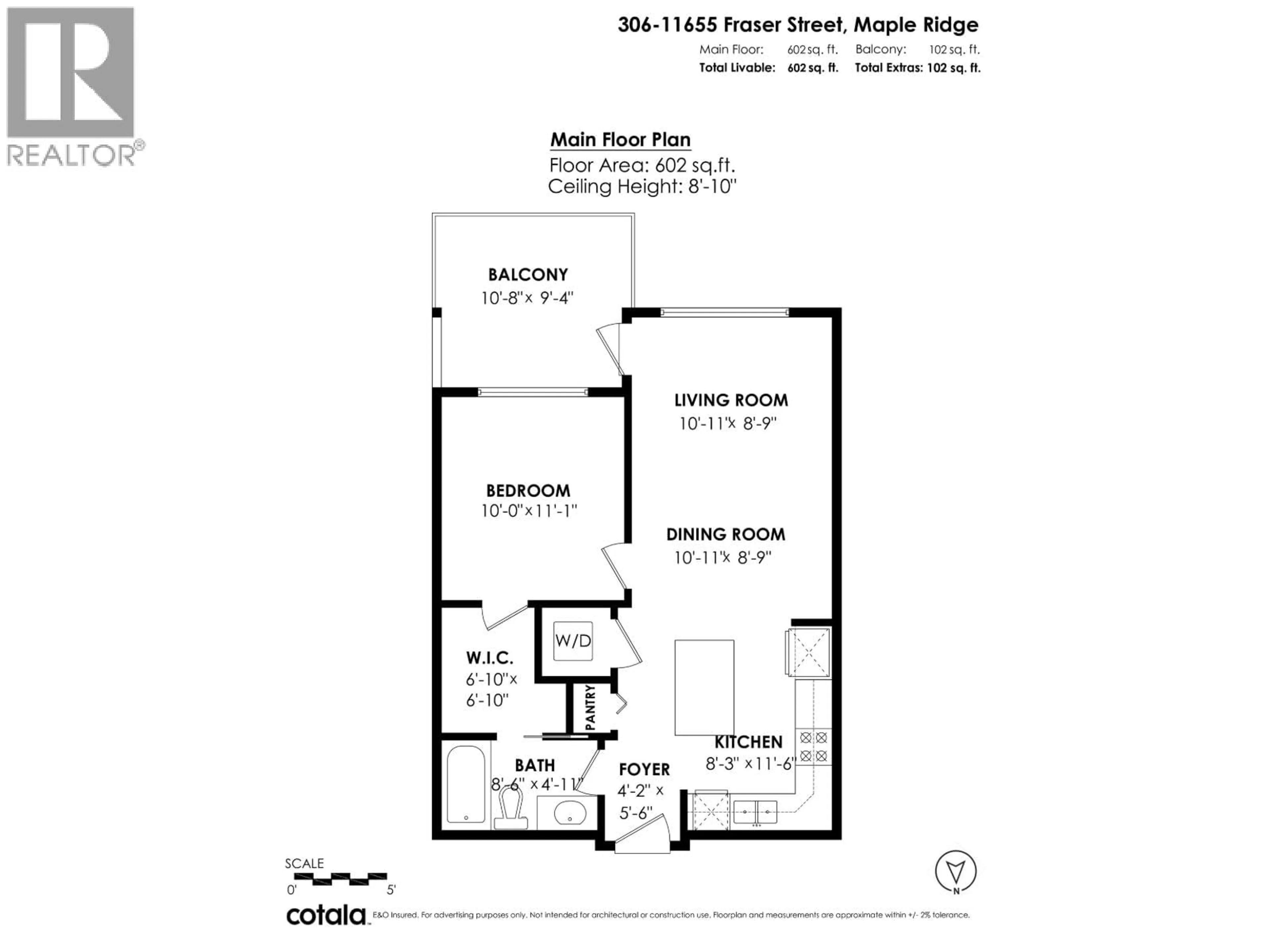 Floor plan for 306 - 11655 FRASER STREET, Maple Ridge British Columbia V2X6W9
