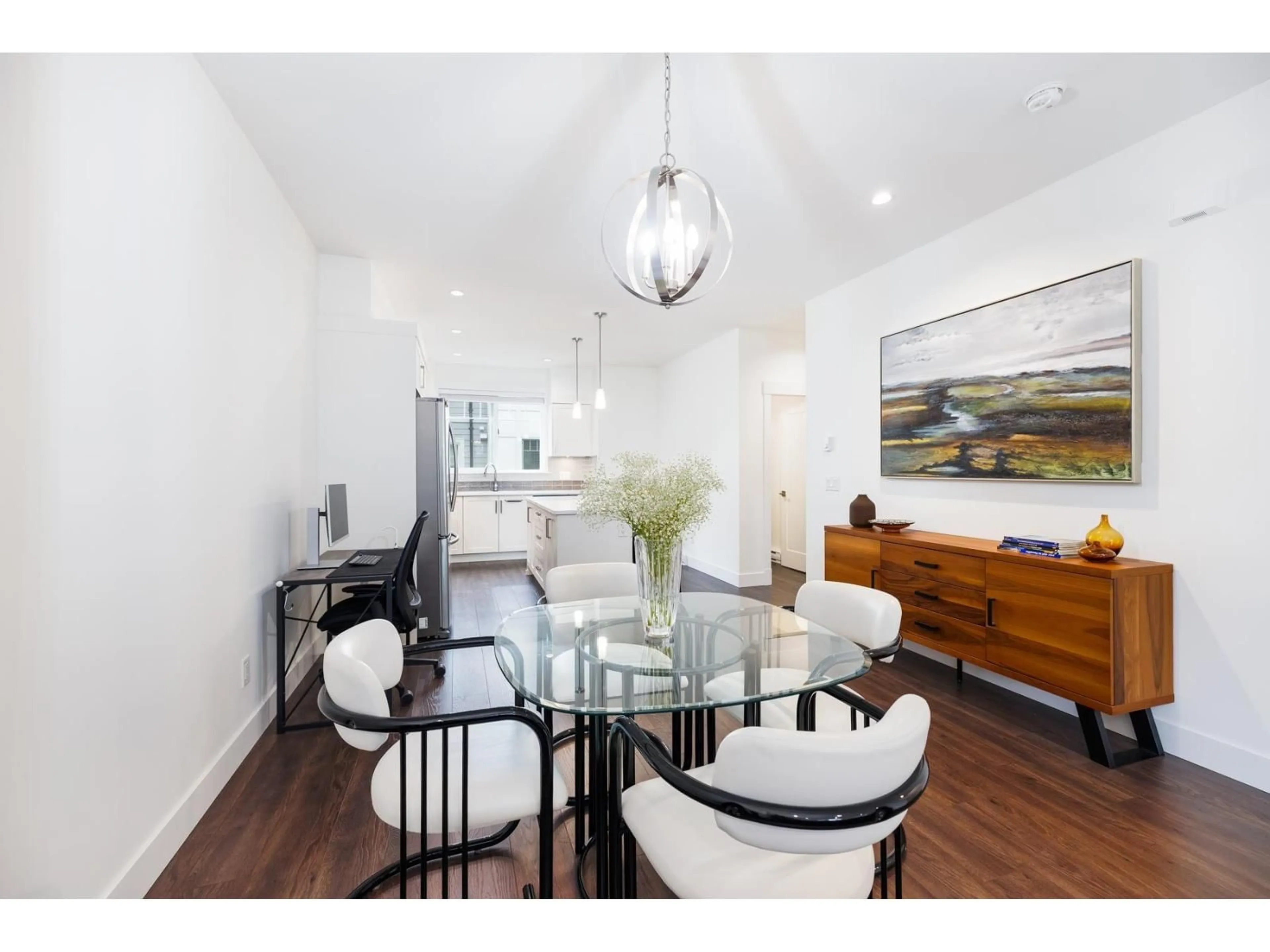Dining room, wood/laminate floor for 32 - 6188 141, Surrey British Columbia V3X0J7