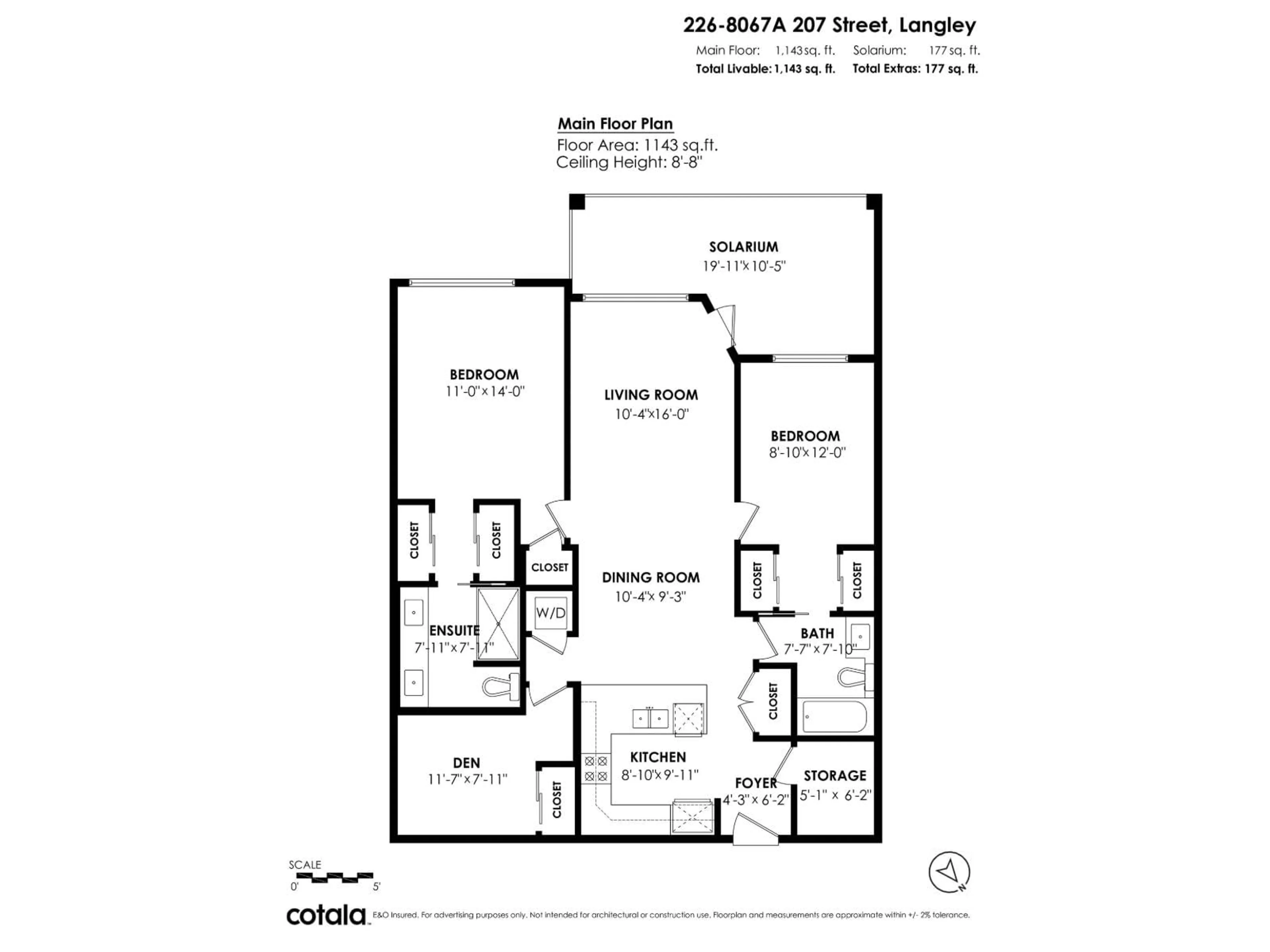Floor plan for 226 - 8067A 207, Langley British Columbia V2Y0P1