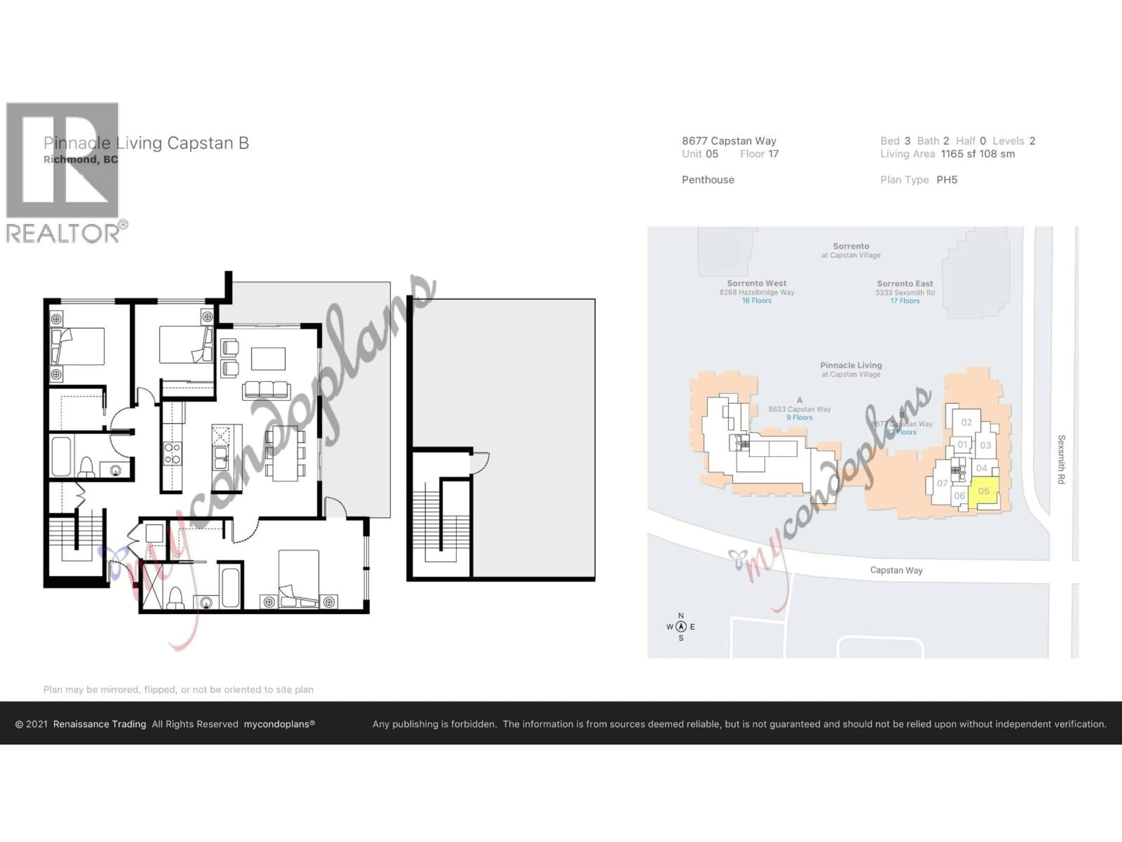 Floor plan for PH 1705 - 8677 CAPSTAN WAY, Richmond British Columbia V6X0N6