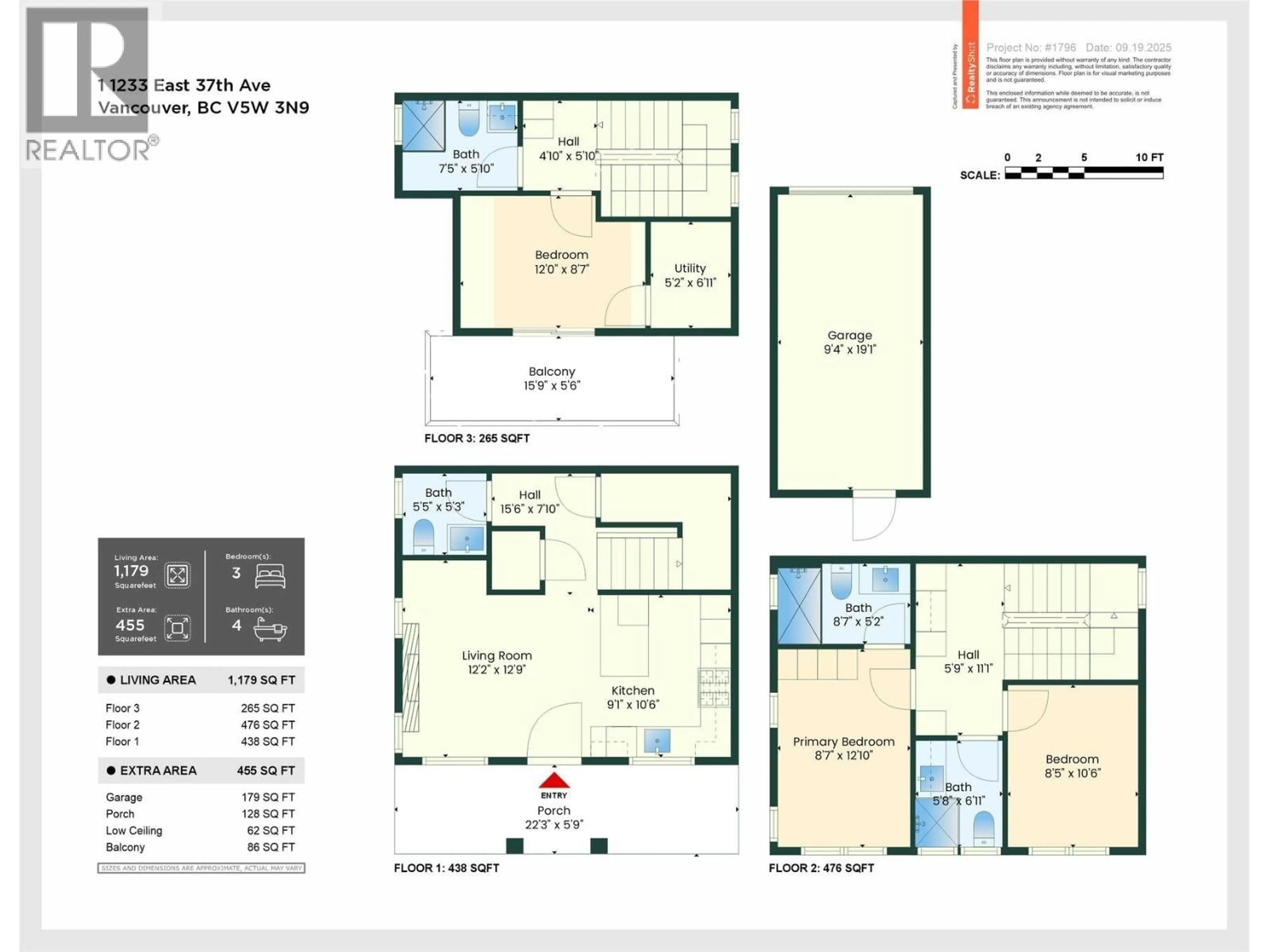 Floor plan for 1 - 1233 EAST 37TH AVENUE, Vancouver British Columbia V5W3N9