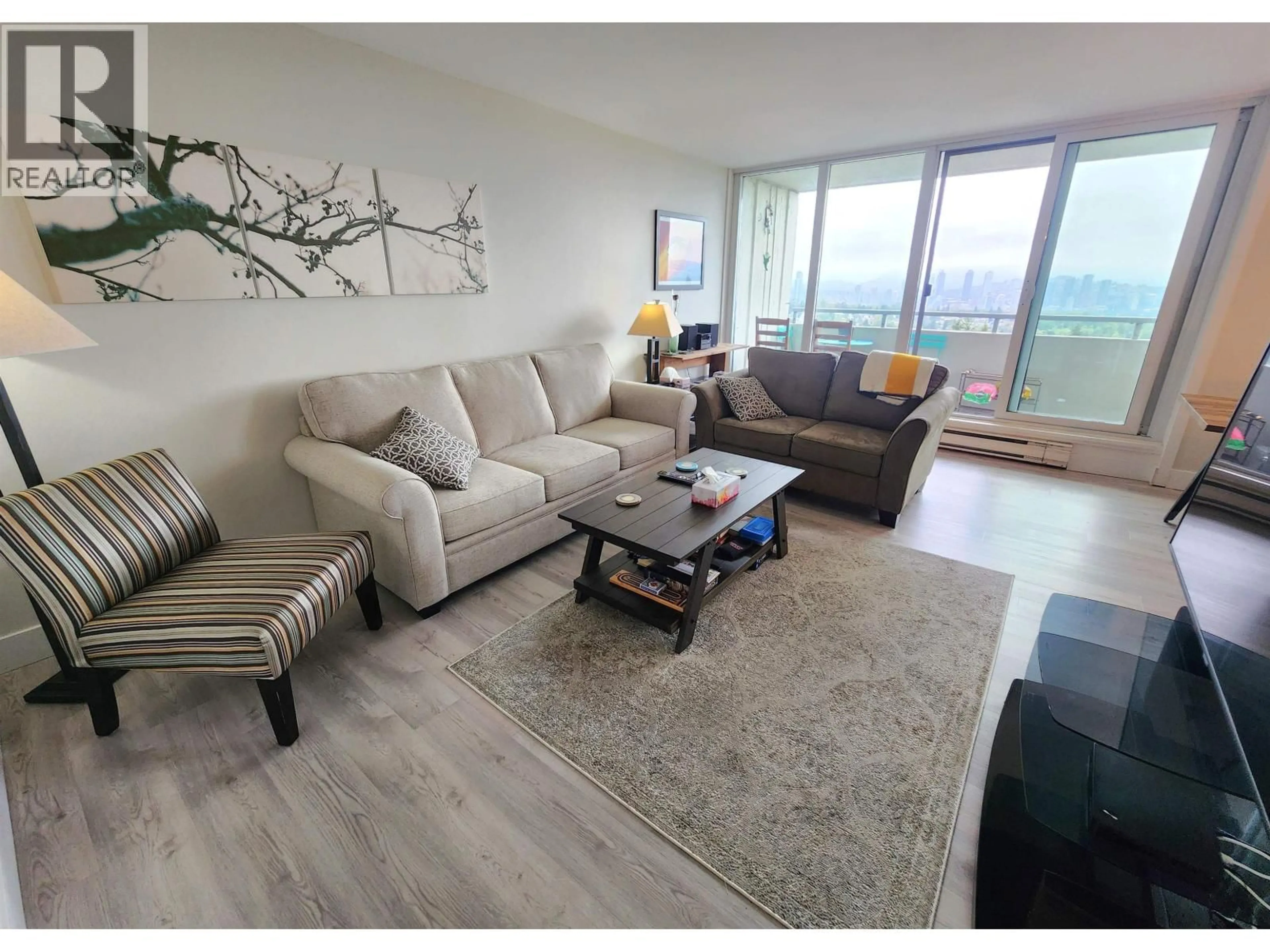 Living room with furniture, wood/laminate floor for 1205 - 4160 SARDIS STREET, Burnaby British Columbia V5H1K2