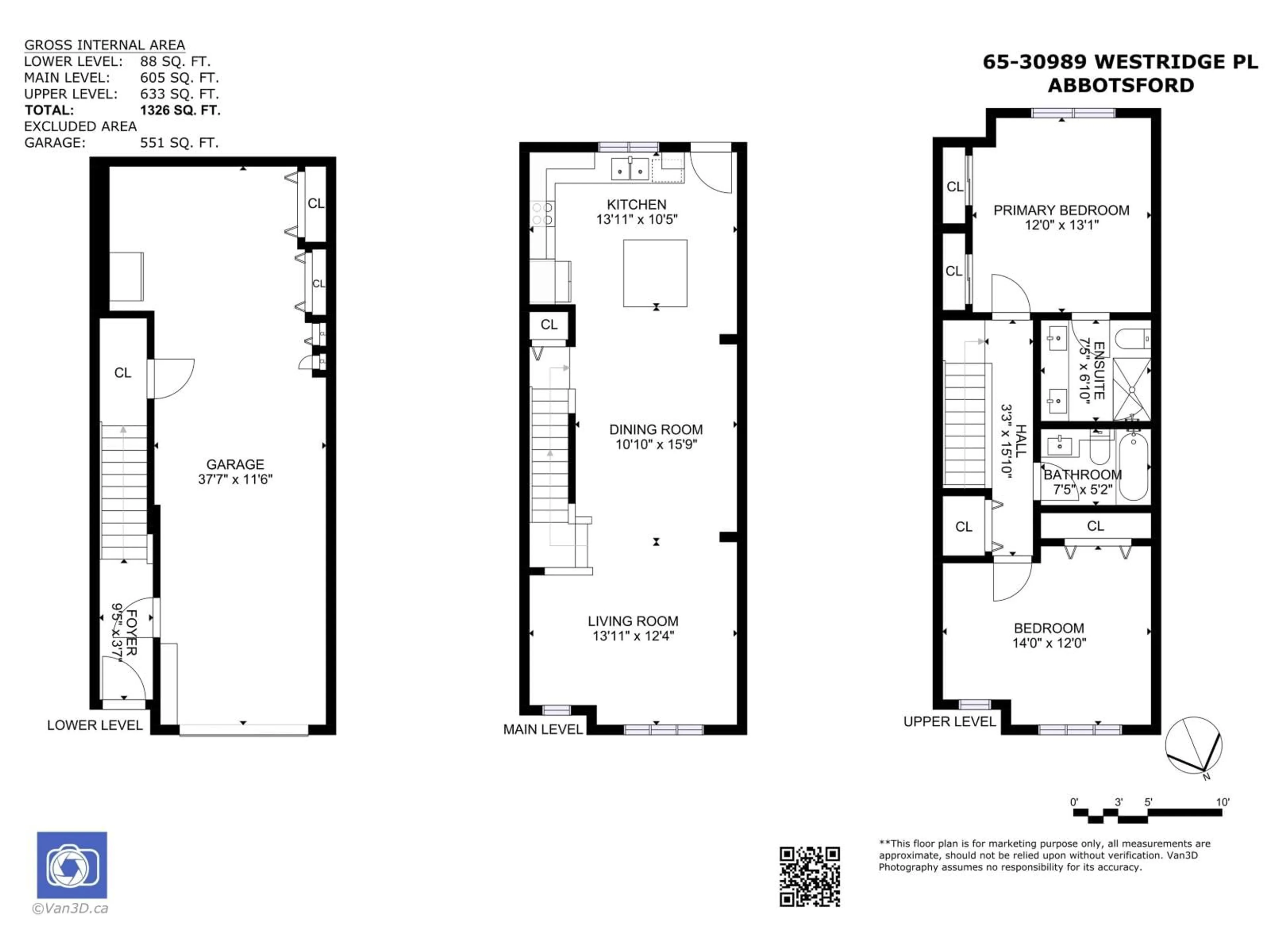 Floor plan for 65 - 30989 WESTRIDGE, Abbotsford British Columbia V2T0E7