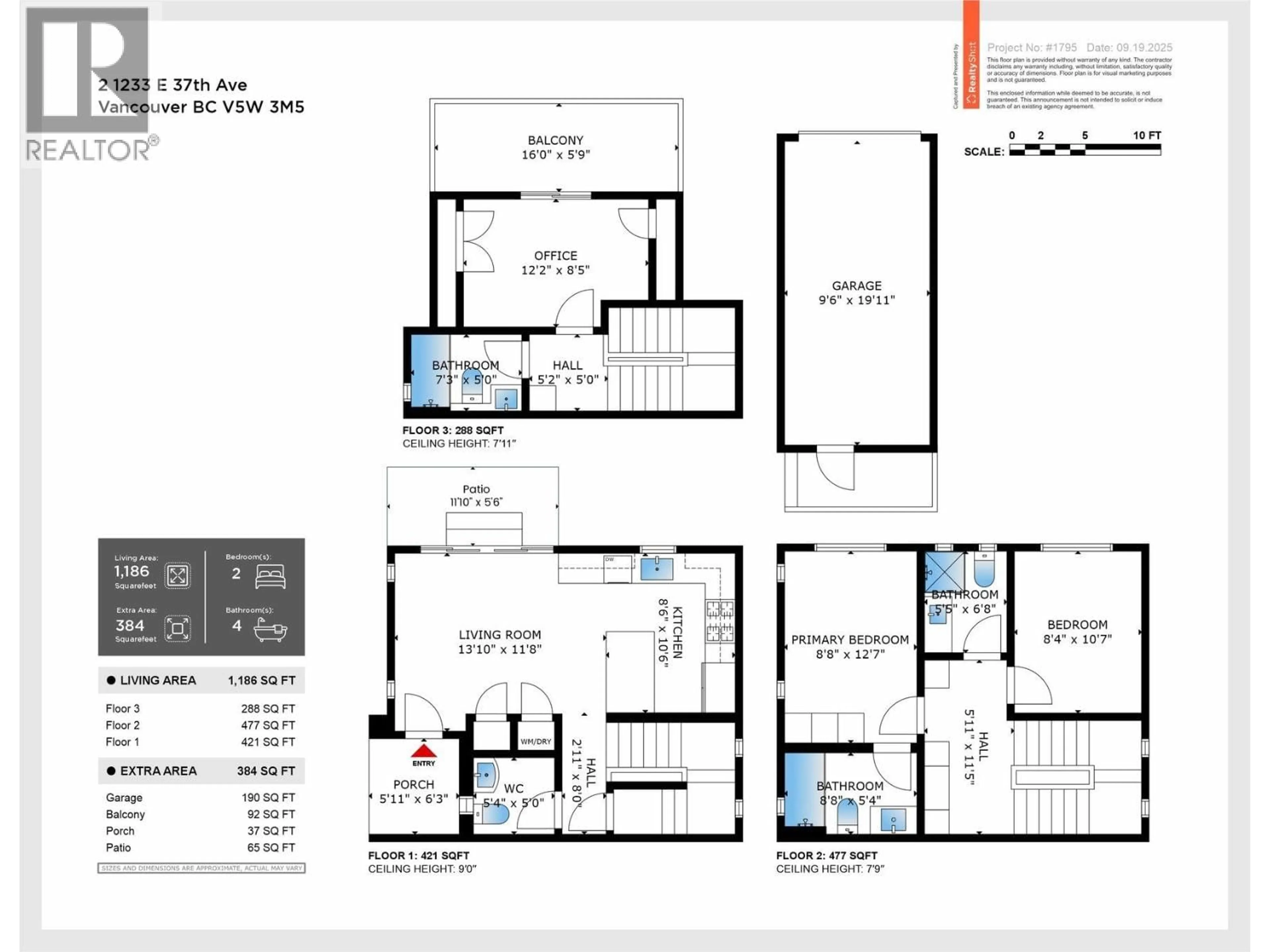 Floor plan for 2 - 1233 37TH AVENUE, Vancouver British Columbia V5W3N9