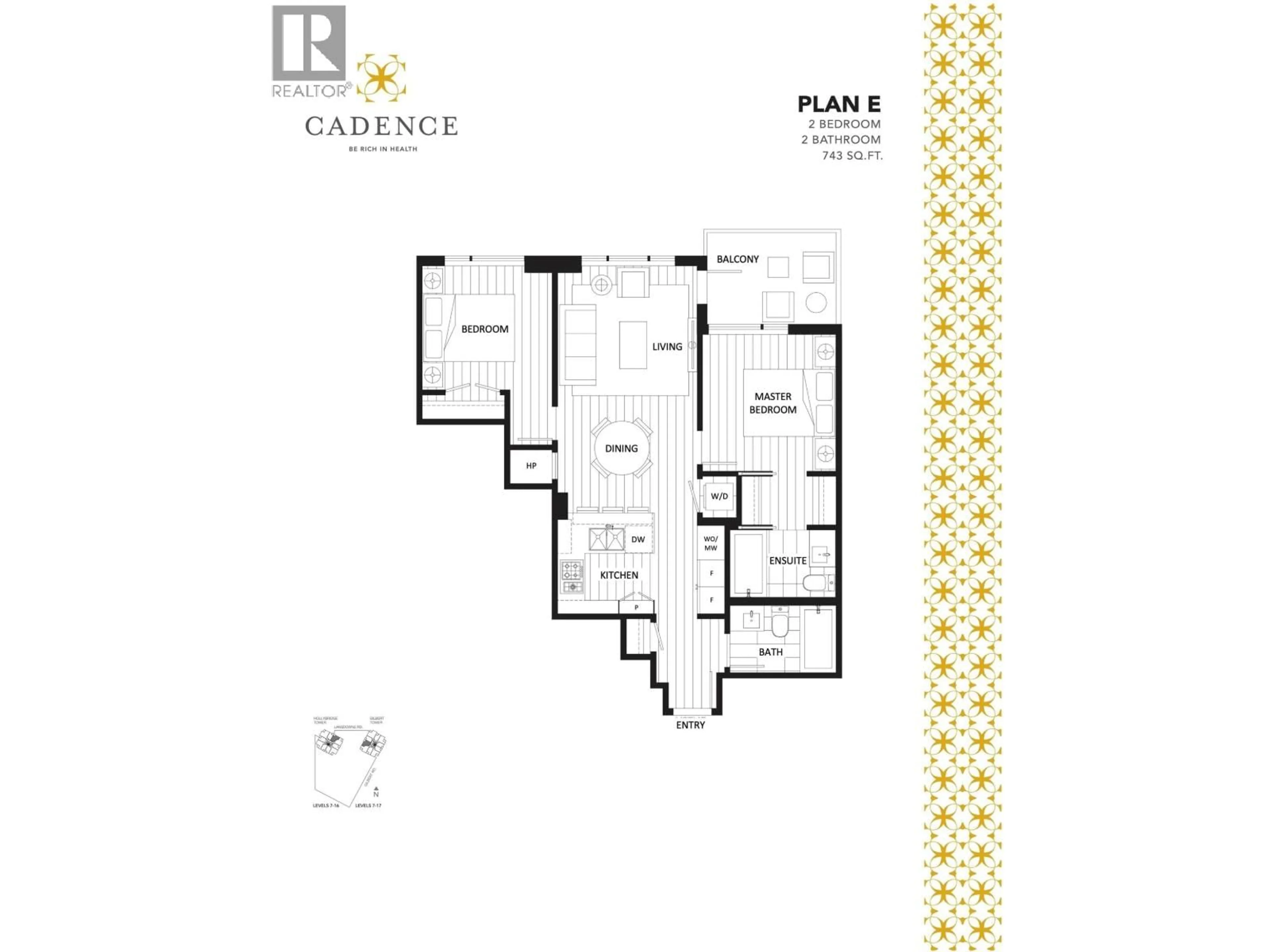 Floor plan for 1706 - 7488 LANSDOWNE ROAD, Richmond British Columbia V7C0B9