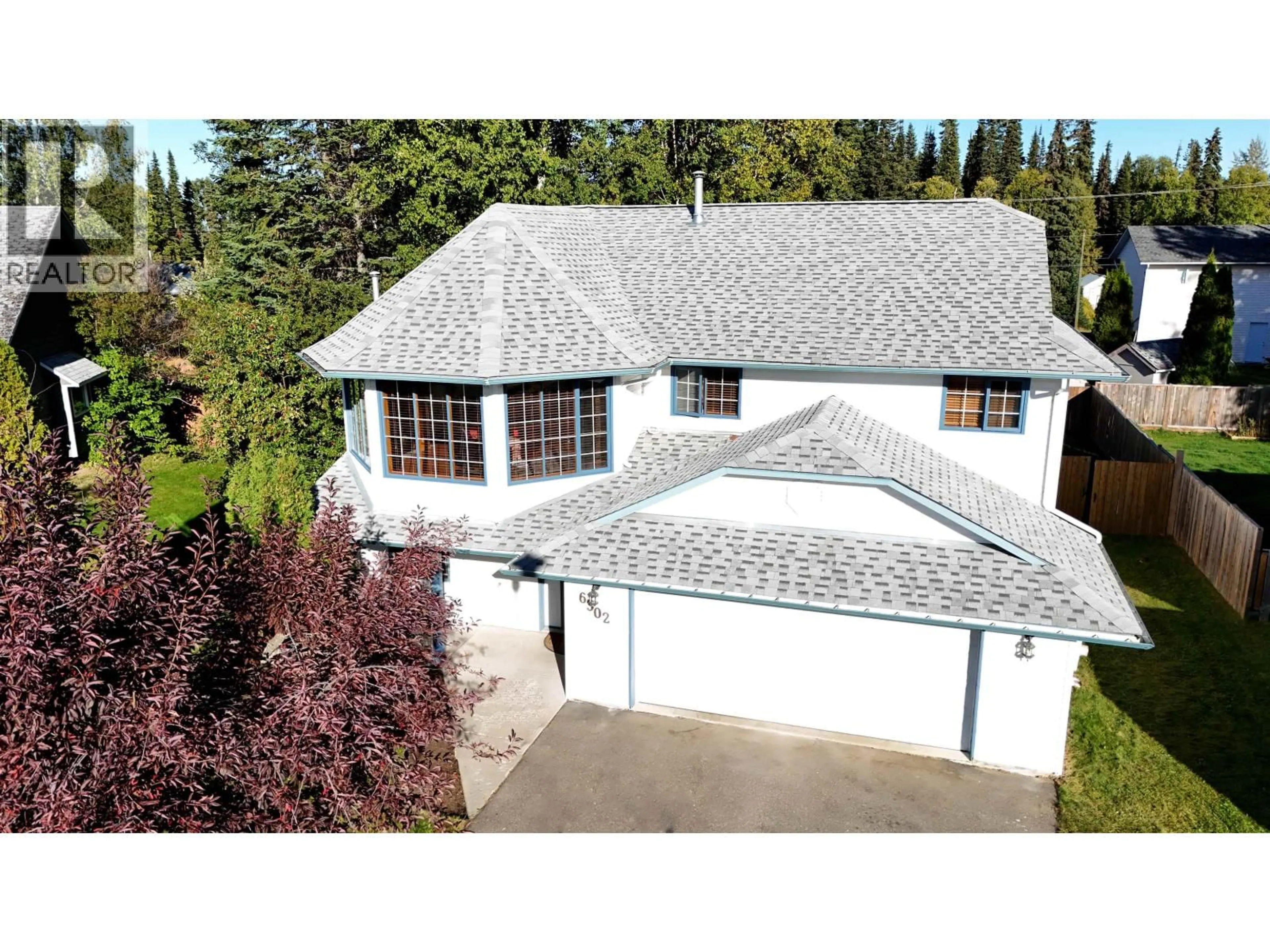 Home with vinyl exterior material, street for 6302 BERGER CRESCENT, Prince George British Columbia V2K4S9