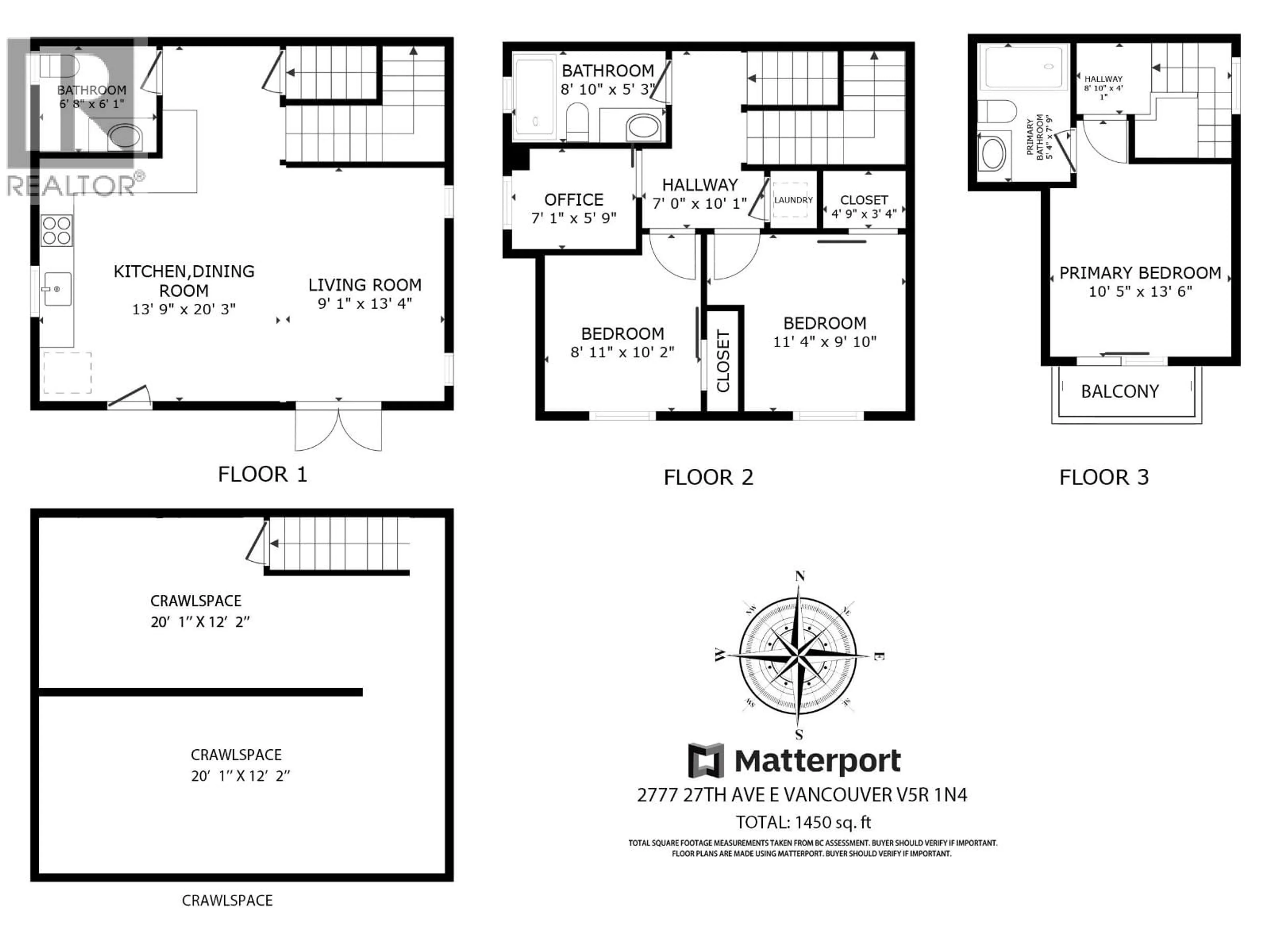 Floor plan for 1 - 2777 27TH AVENUE, Vancouver British Columbia V5R1N4