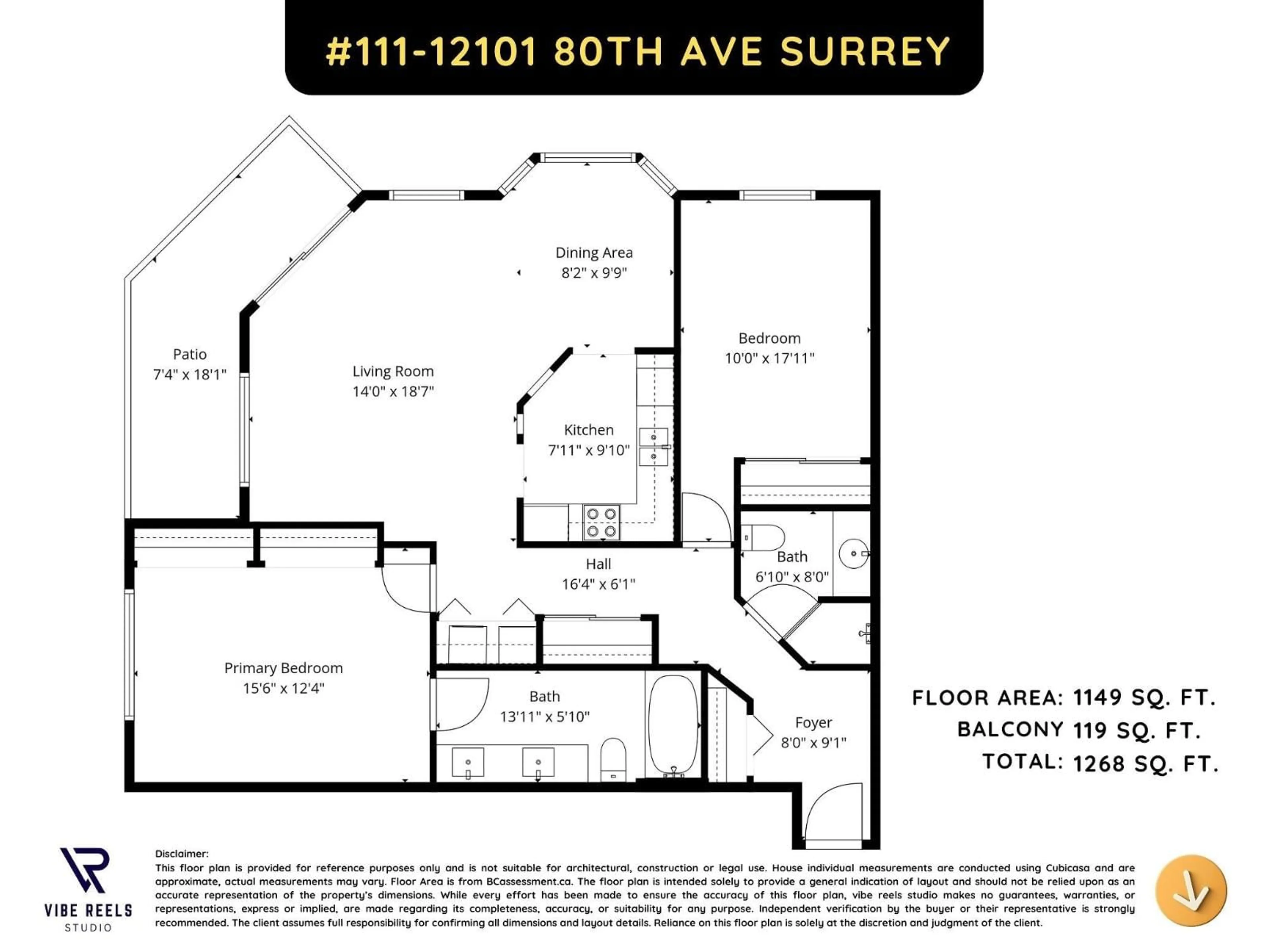 Floor plan for 111 - 12101 80, Surrey British Columbia V3W5V6