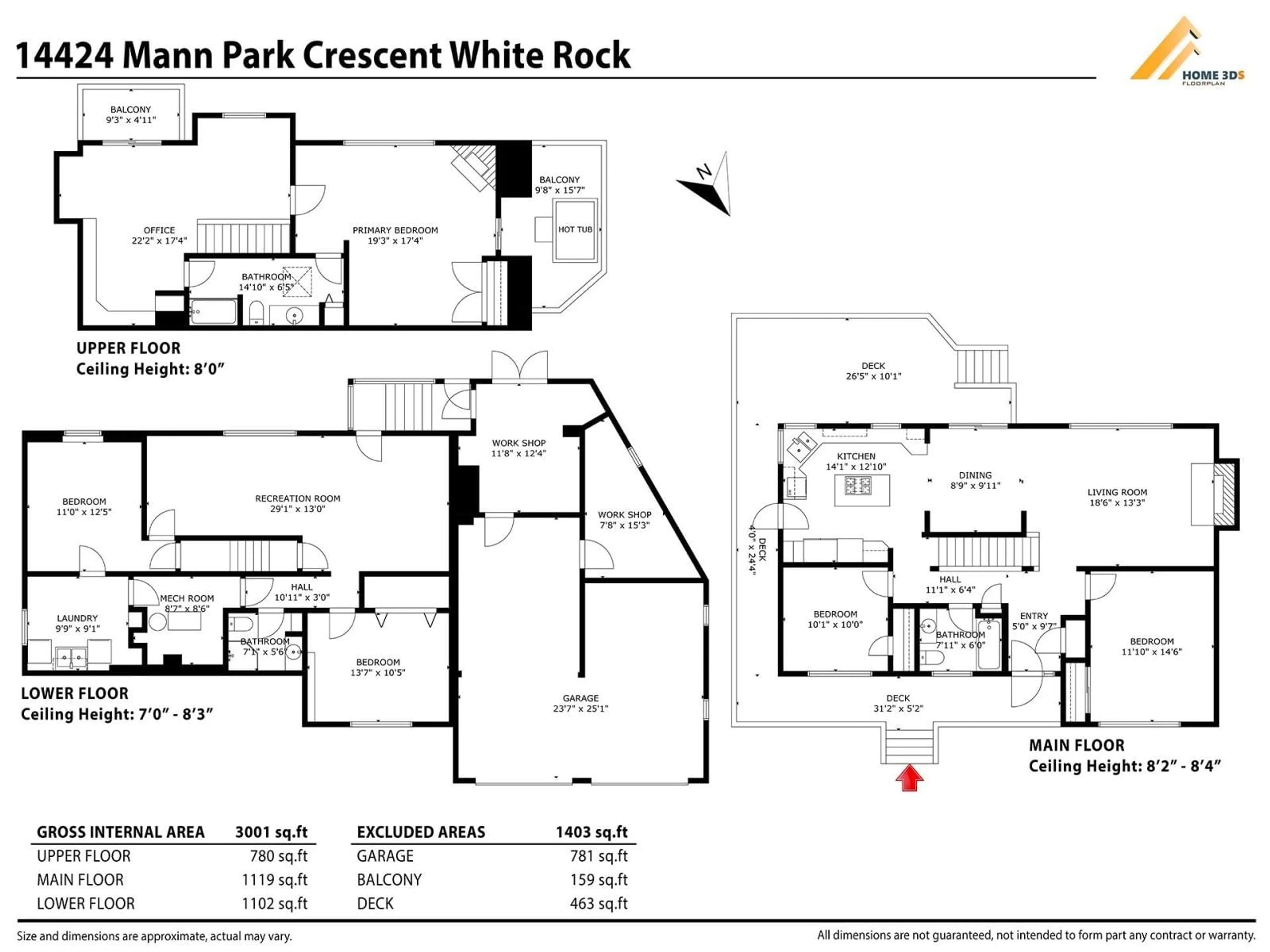 Floor plan for 14424 MANN PARK, White Rock British Columbia V4B3A8