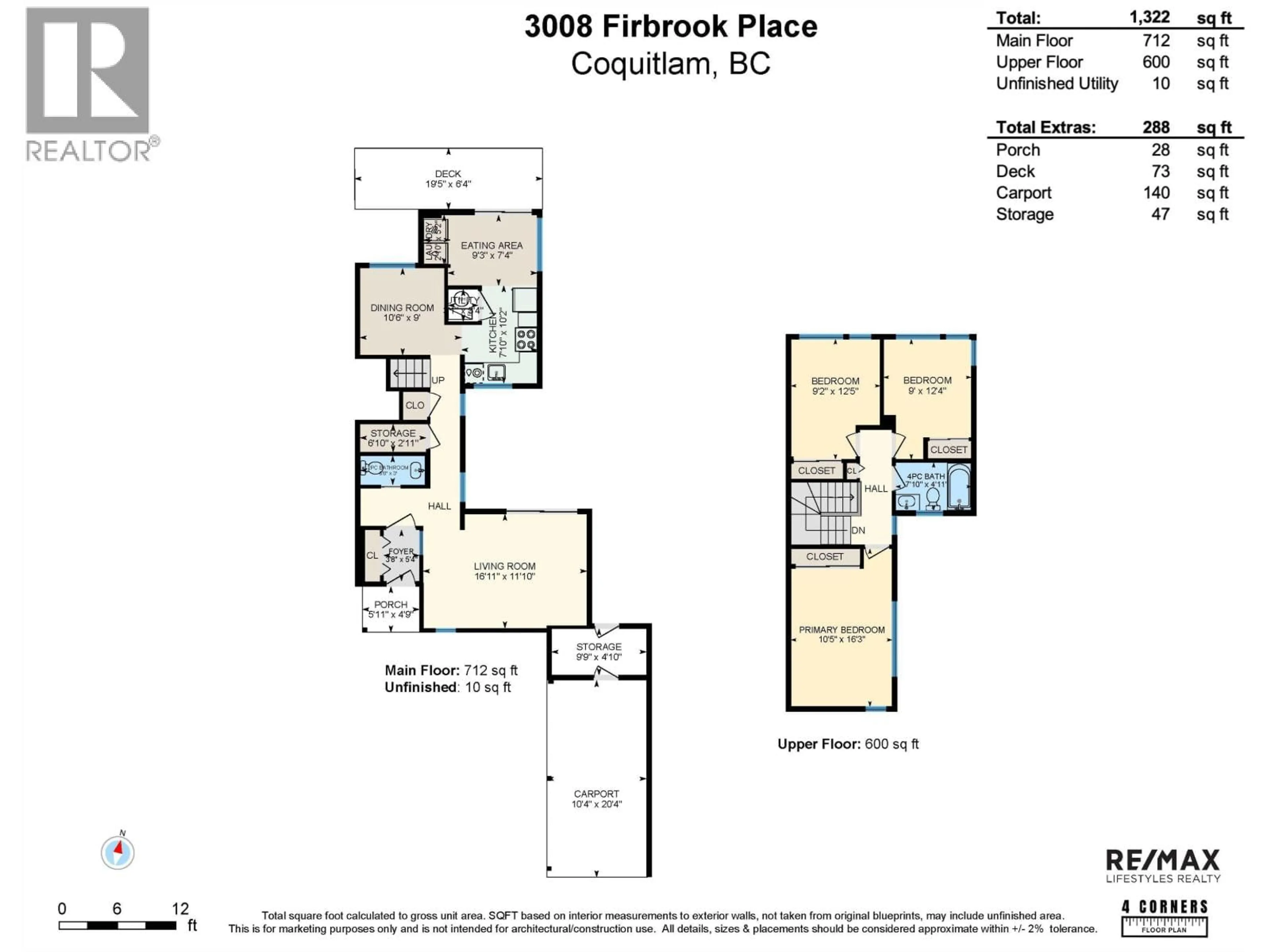 Floor plan for 3008 FIRBROOK PLACE, Coquitlam British Columbia V3C4B3