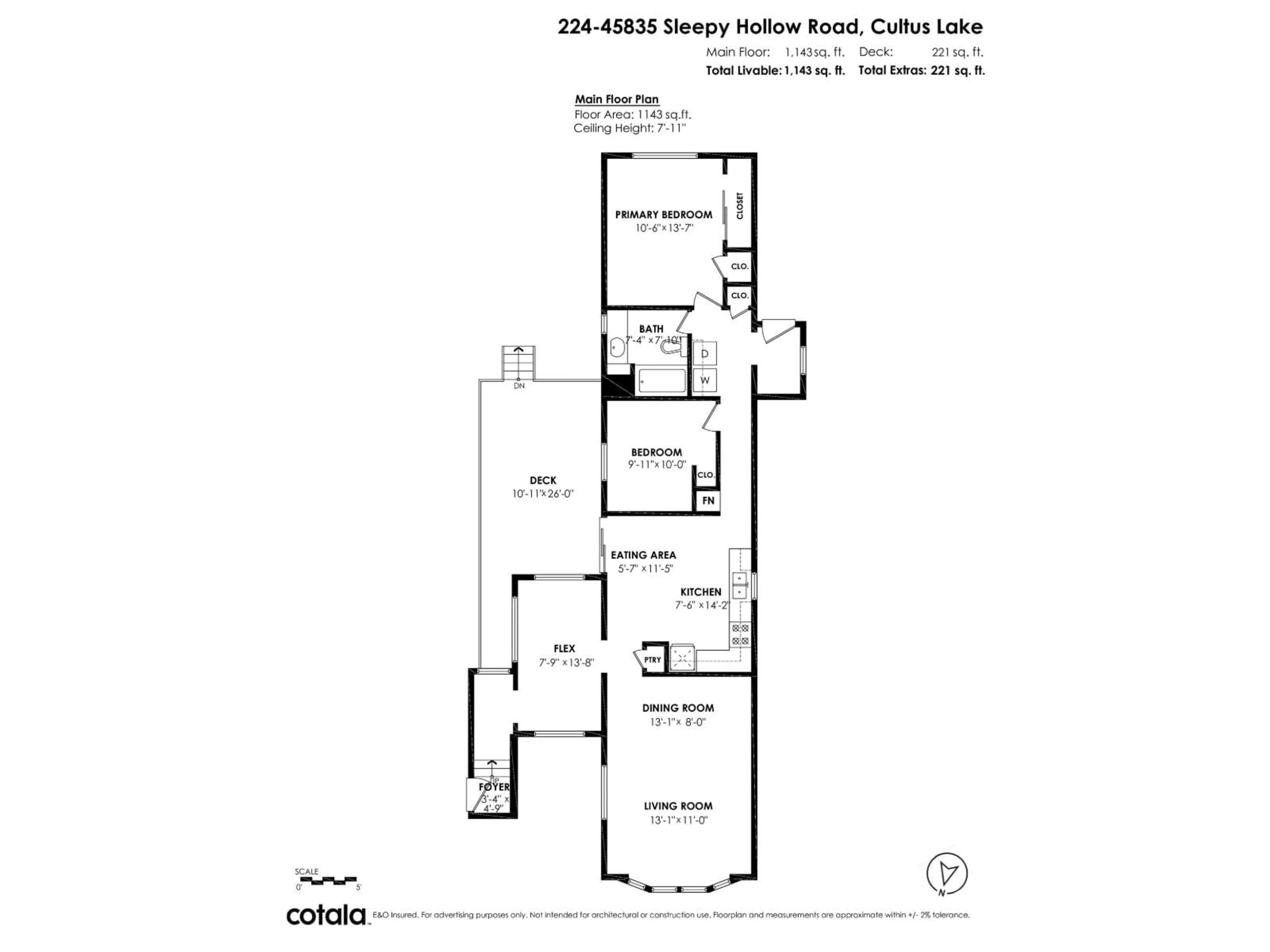 Floor plan for 224 - 45835 SLEEPY HOLLOW ROAD, Cultus Lake British Columbia V2R5A9