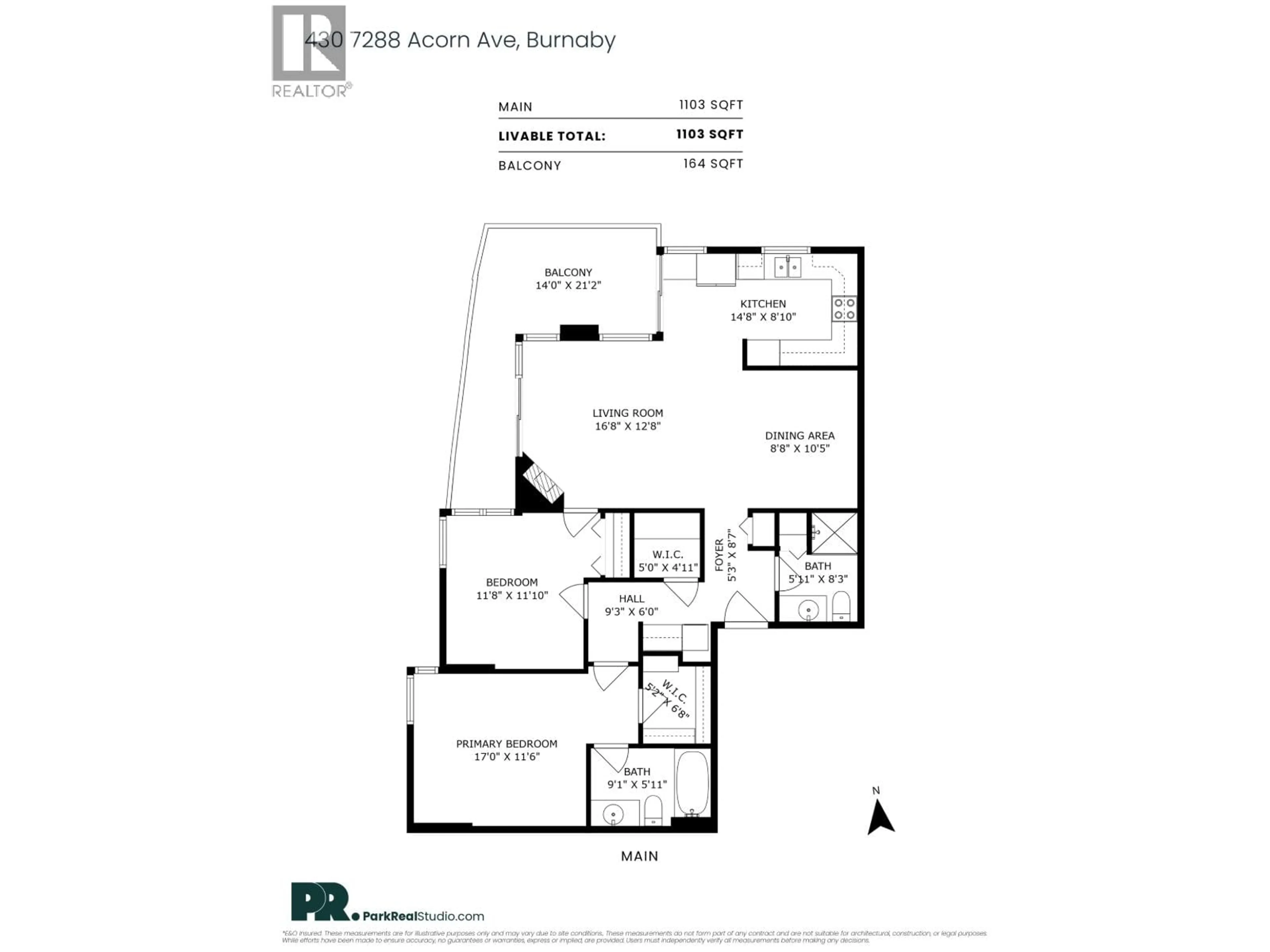 Floor plan for 430 - 7288 ACORN AVENUE, Burnaby British Columbia V5E4H6