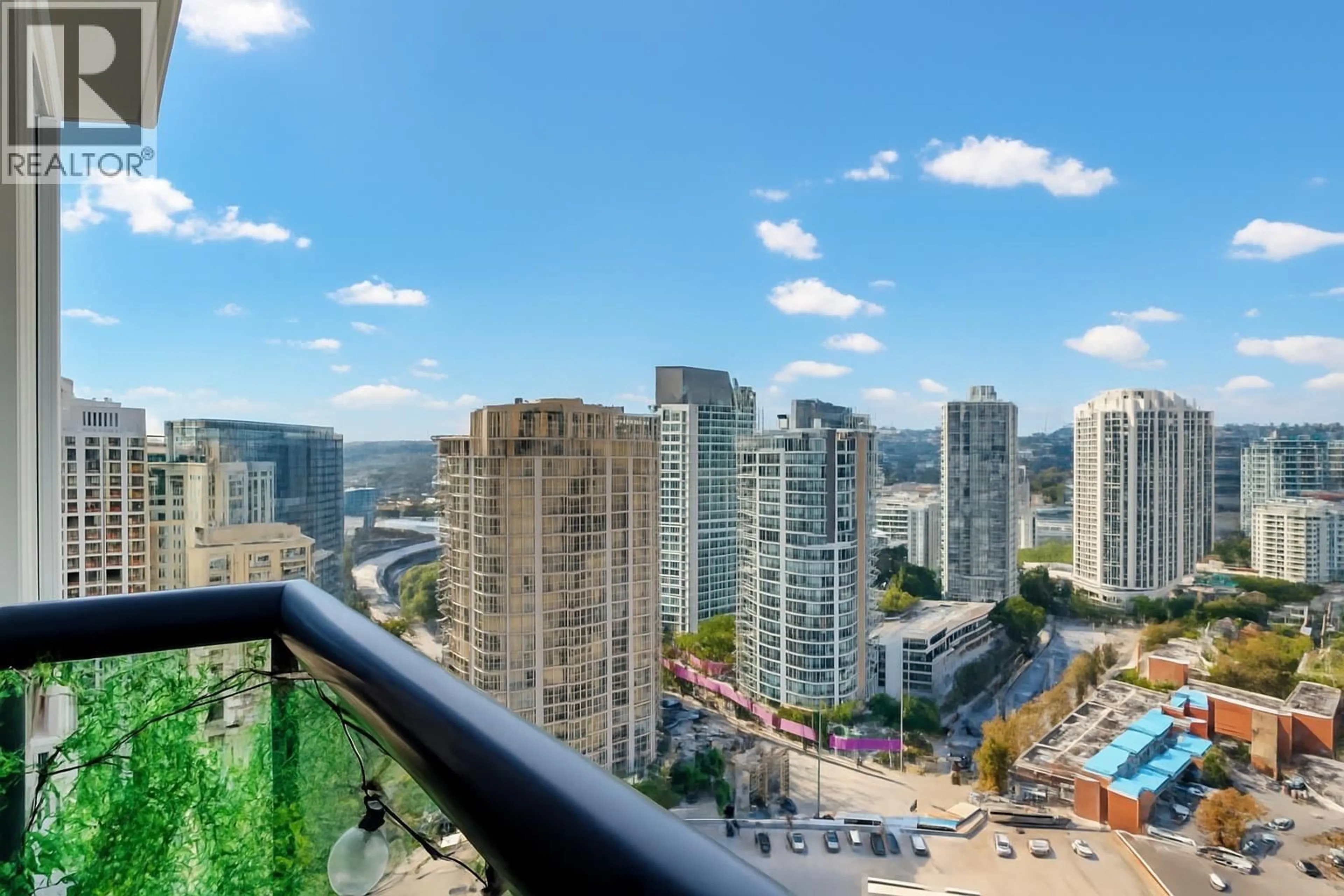 Balcony in the apartment, city buildings view from balcony for 2704 - 909 MAINLAND STREET, Vancouver British Columbia V6B1S3