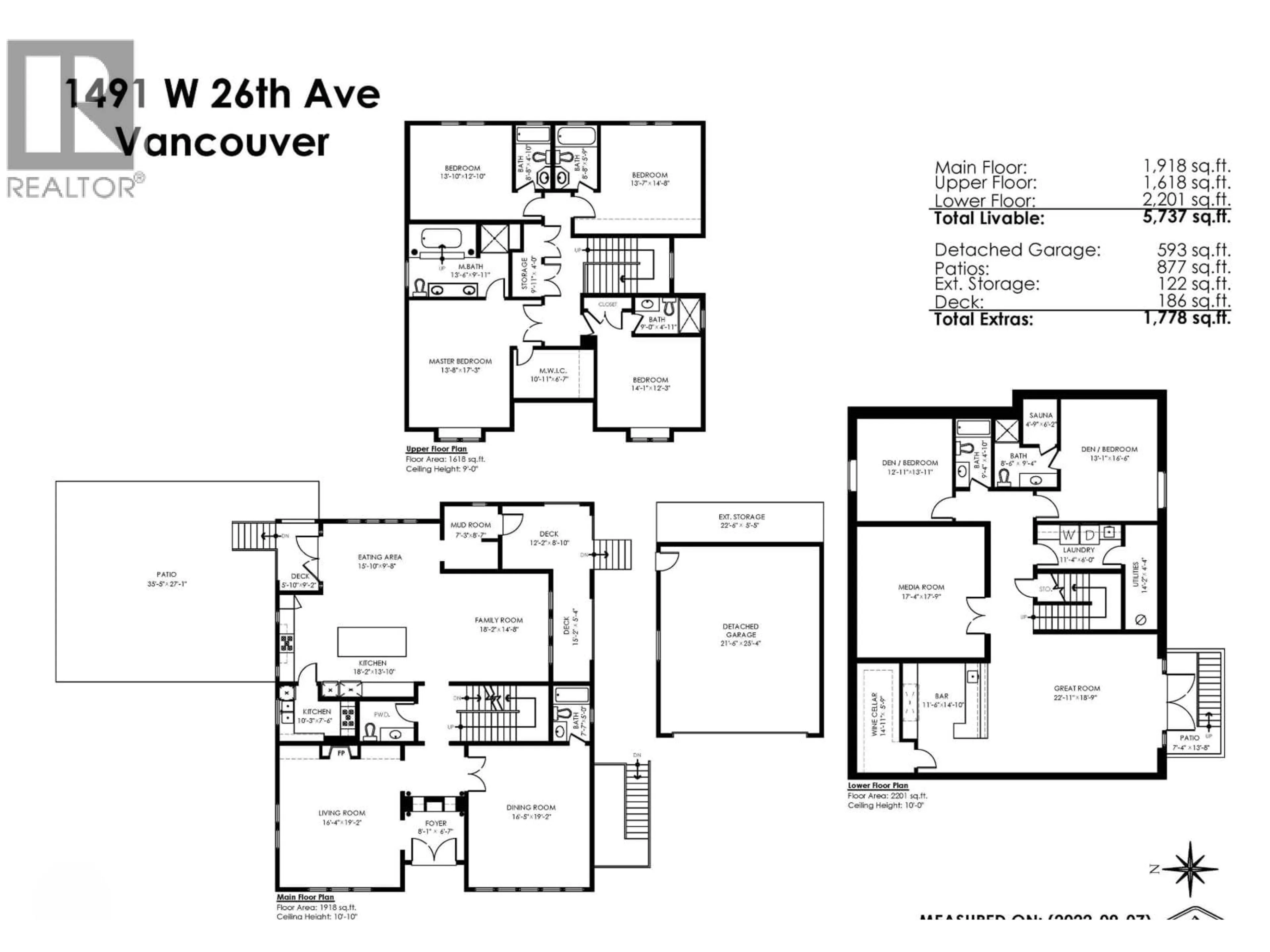 Floor plan for 1491 26TH AVENUE, Vancouver British Columbia V6H2B3