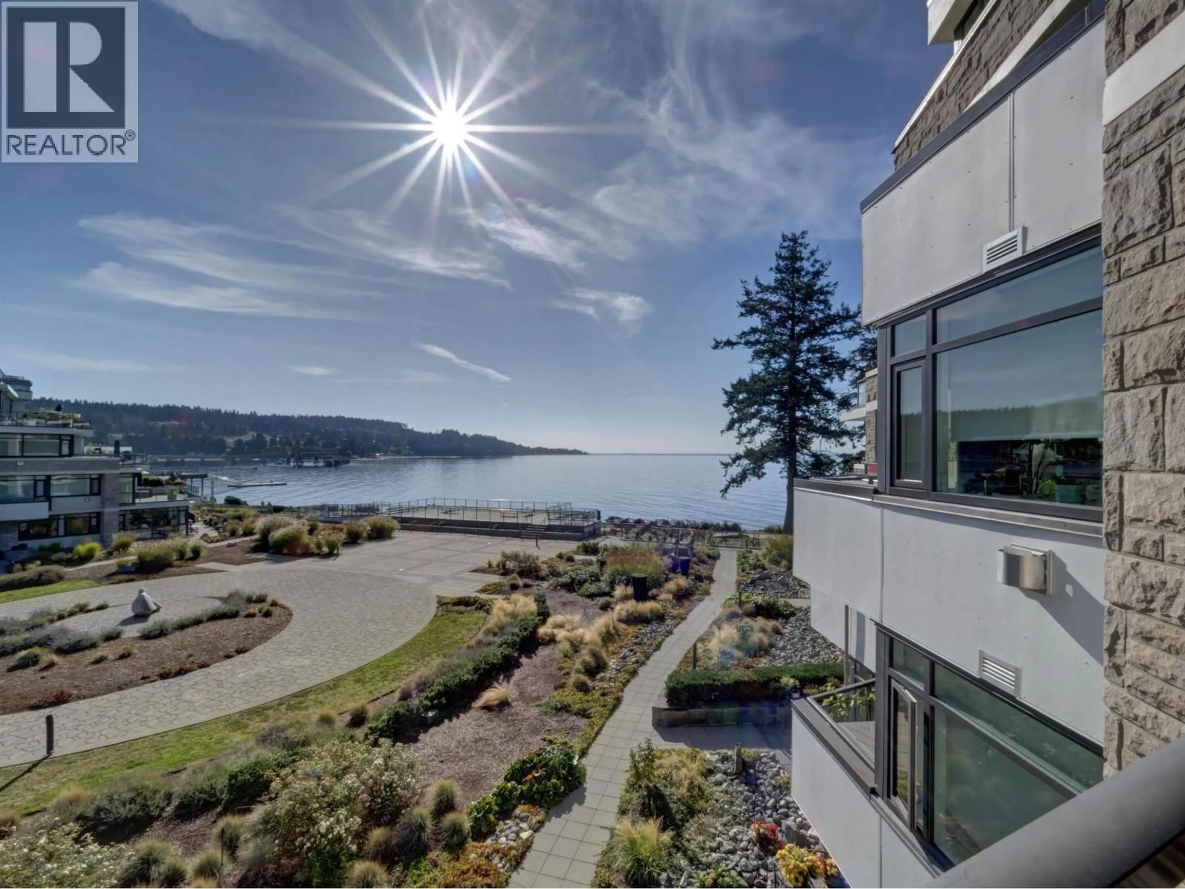 A pic from outside/outdoor area/front of a property/back of a property/a pic from drone, water/lake/river/ocean view for 405 - 5725 TEREDO STREET, Sechelt British Columbia V7Z0J7
