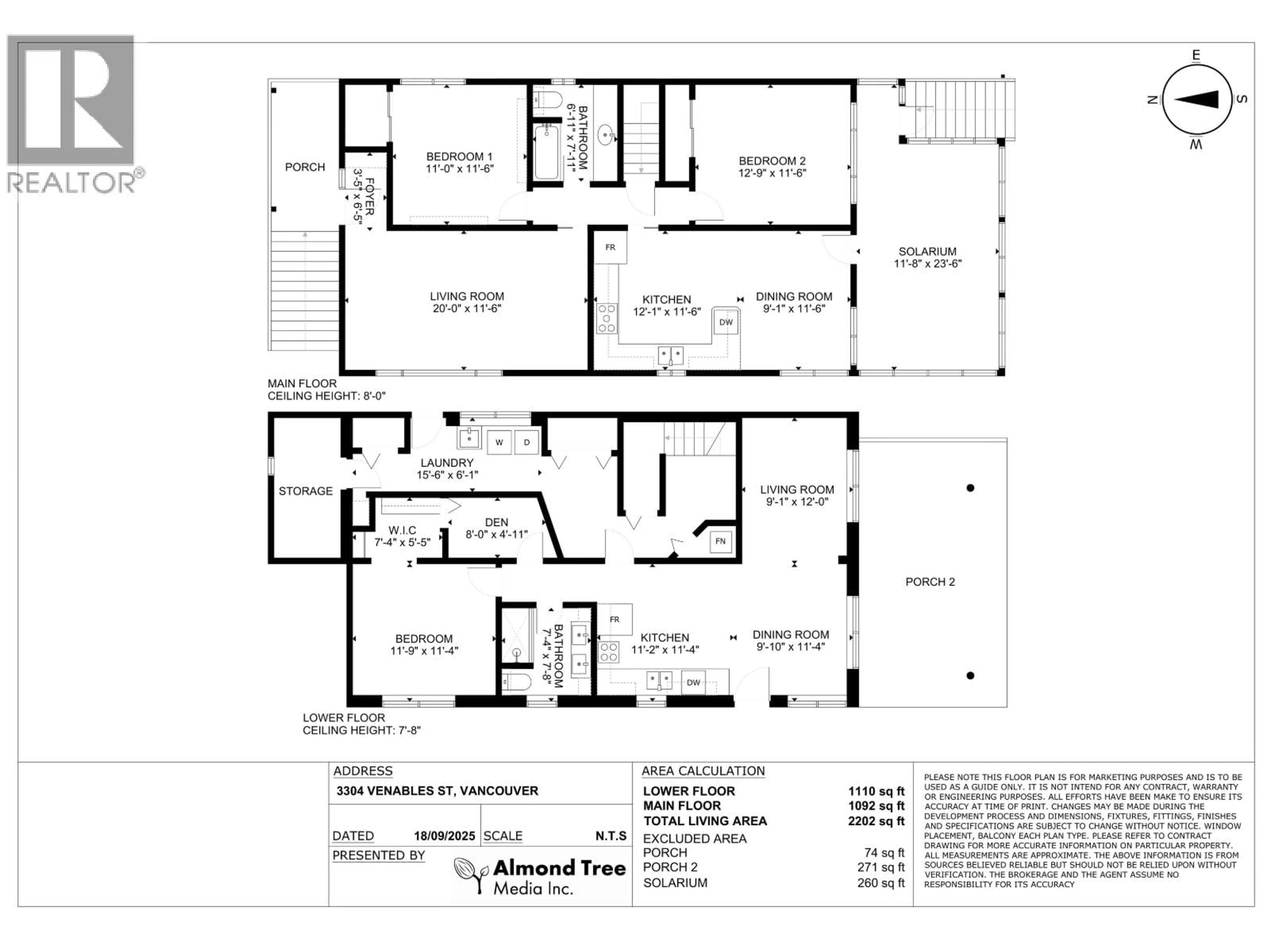 Floor plan for 3304 VENABLES STREET, Vancouver British Columbia V5K2S8
