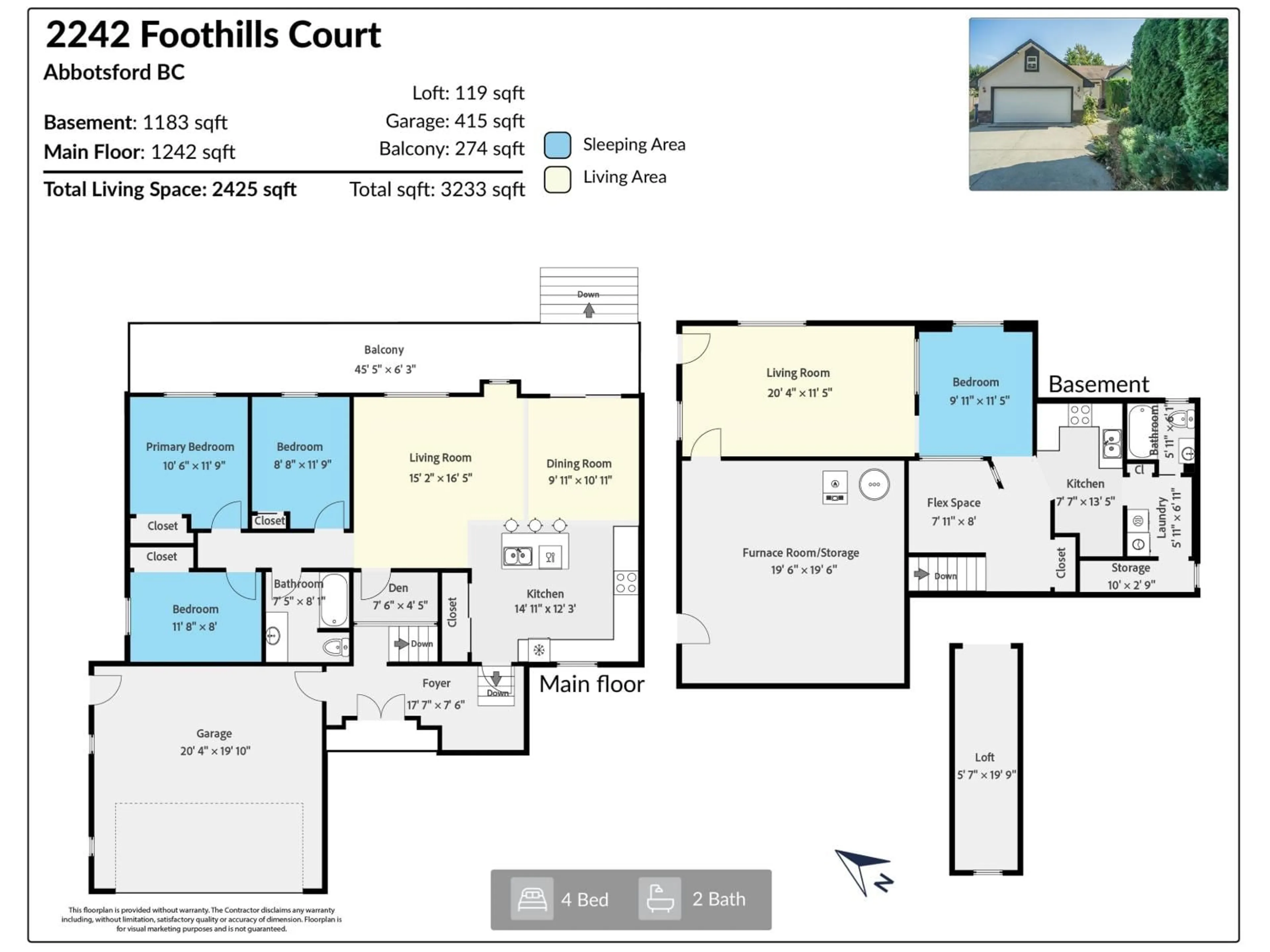 Floor plan for 2242 FOOTHILLS, Abbotsford British Columbia V3G1E1