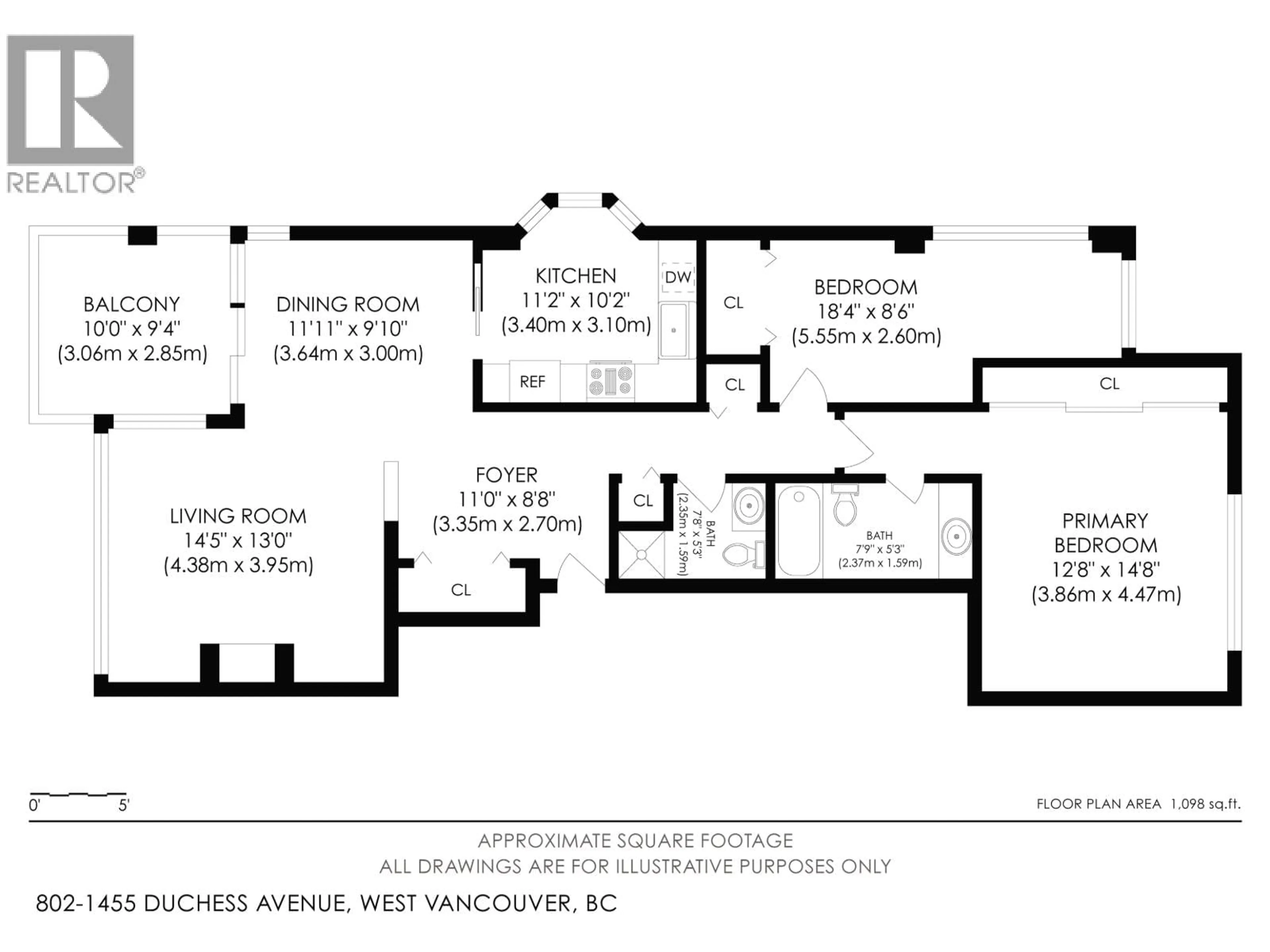 Floor plan for 802 - 1455 DUCHESS AVENUE, West Vancouver British Columbia V7T1H7