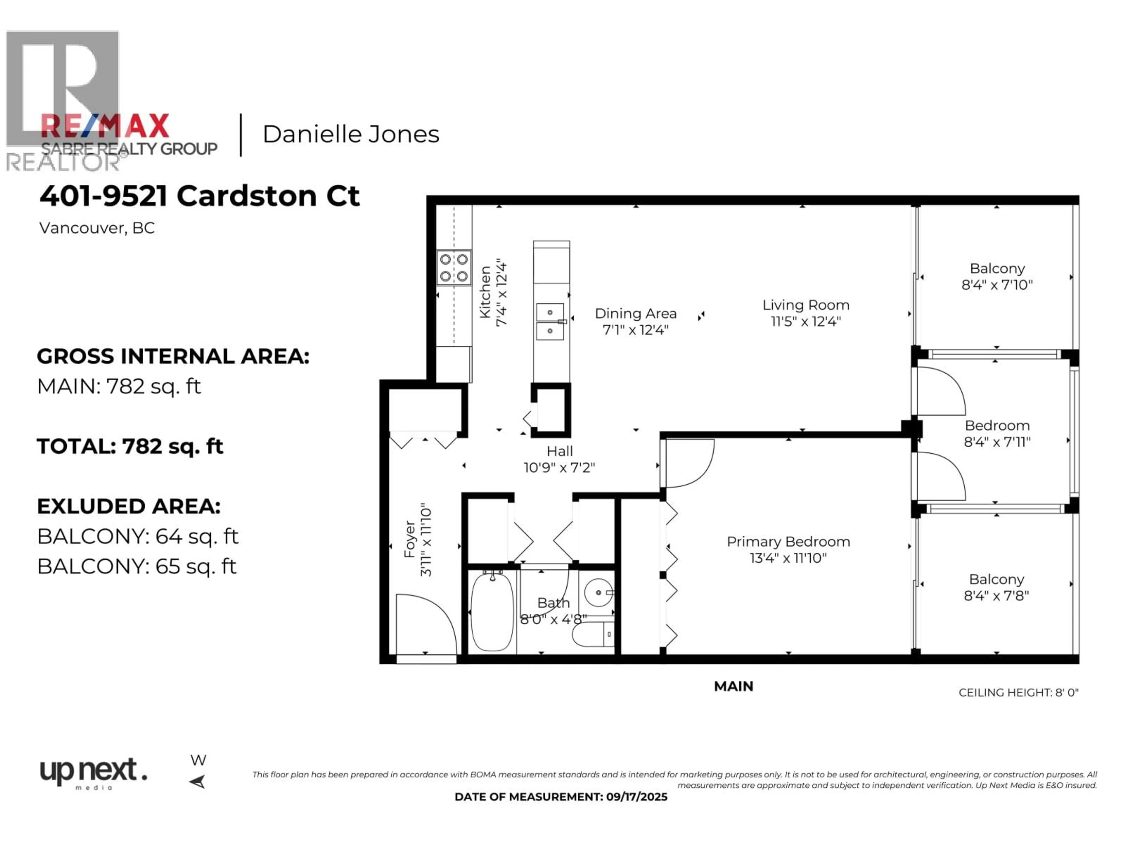 Floor plan for 401 - 9521 CARDSTON COURT, Burnaby British Columbia V3N4R8