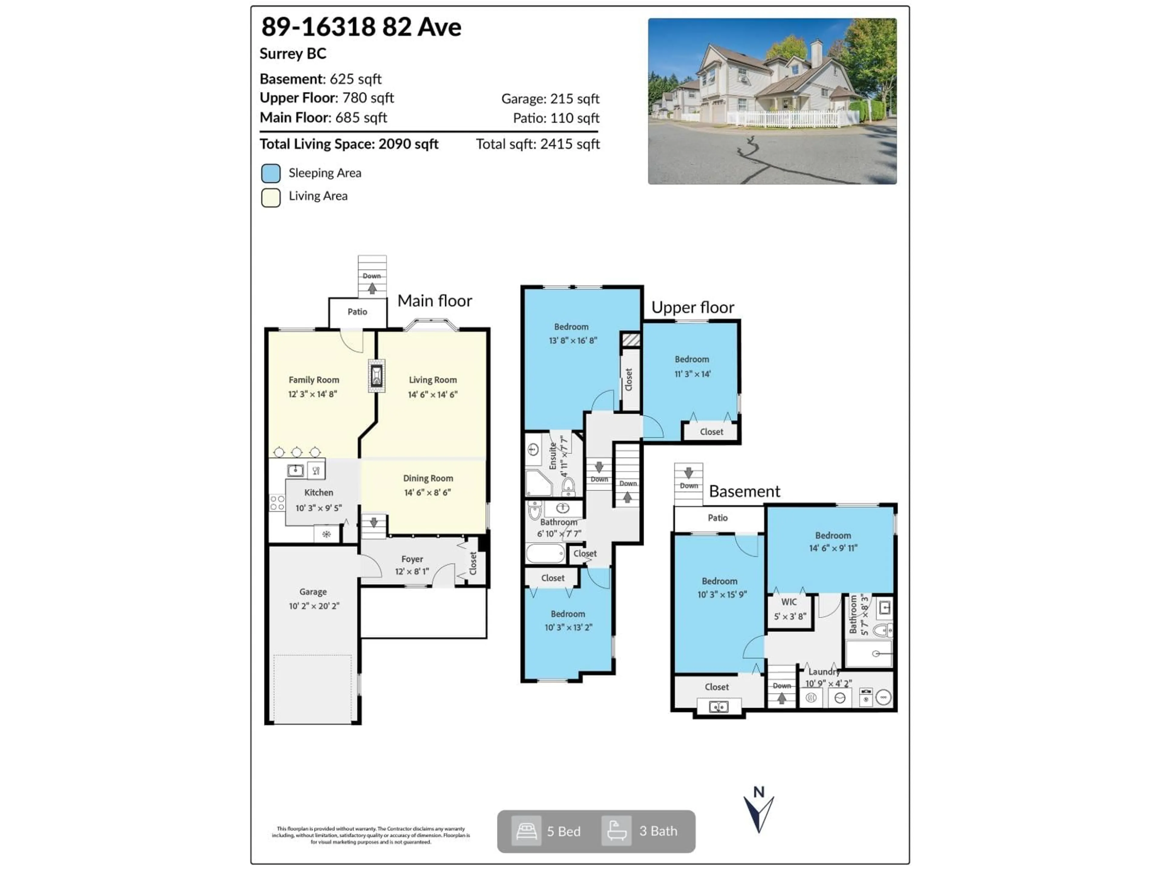 Floor plan for 89 - 16318 82, Surrey British Columbia V4N0N9