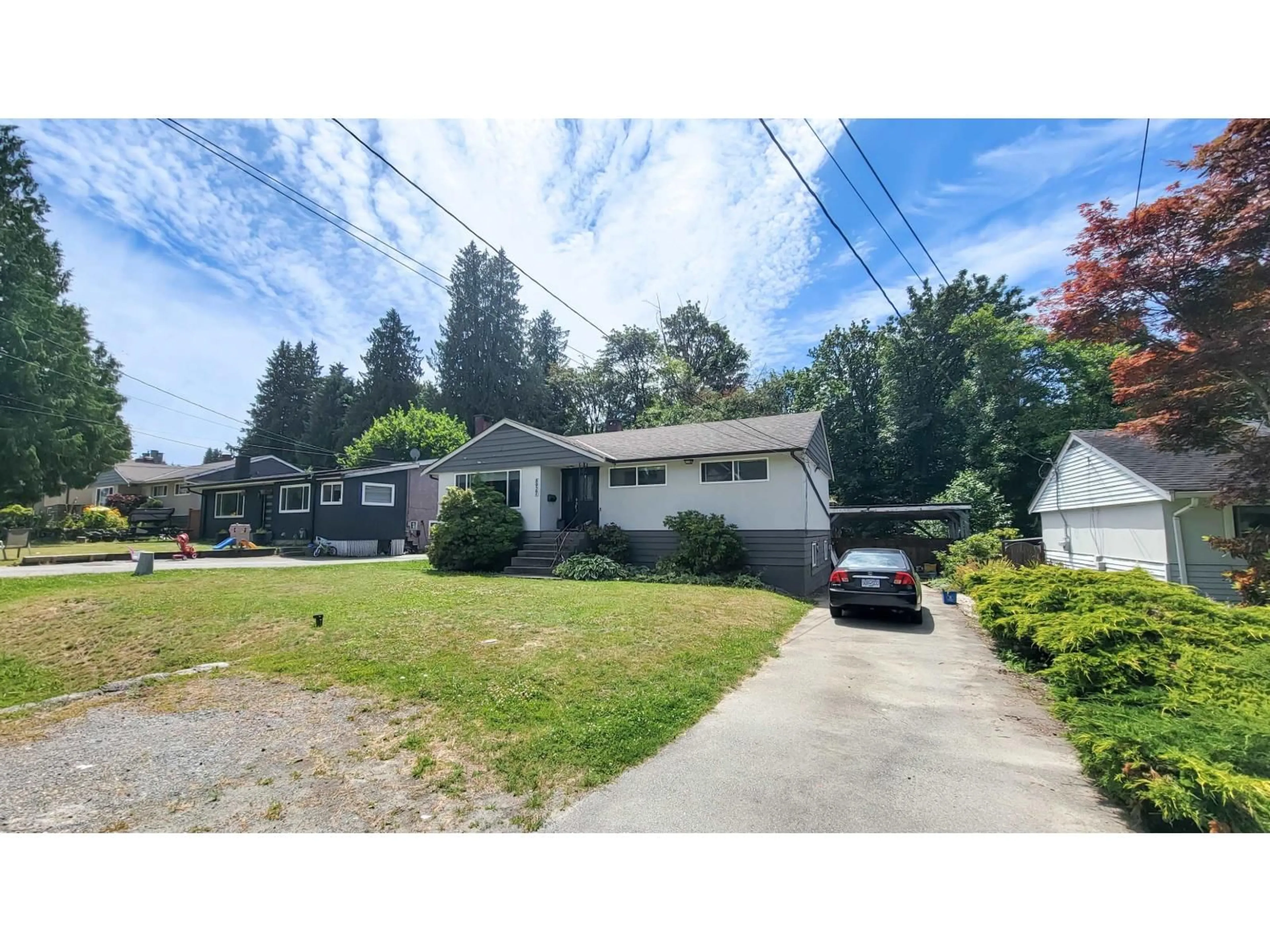 A pic from outside/outdoor area/front of a property/back of a property/a pic from drone, street for 8927 SHEPHERD, Delta British Columbia V4C4J9