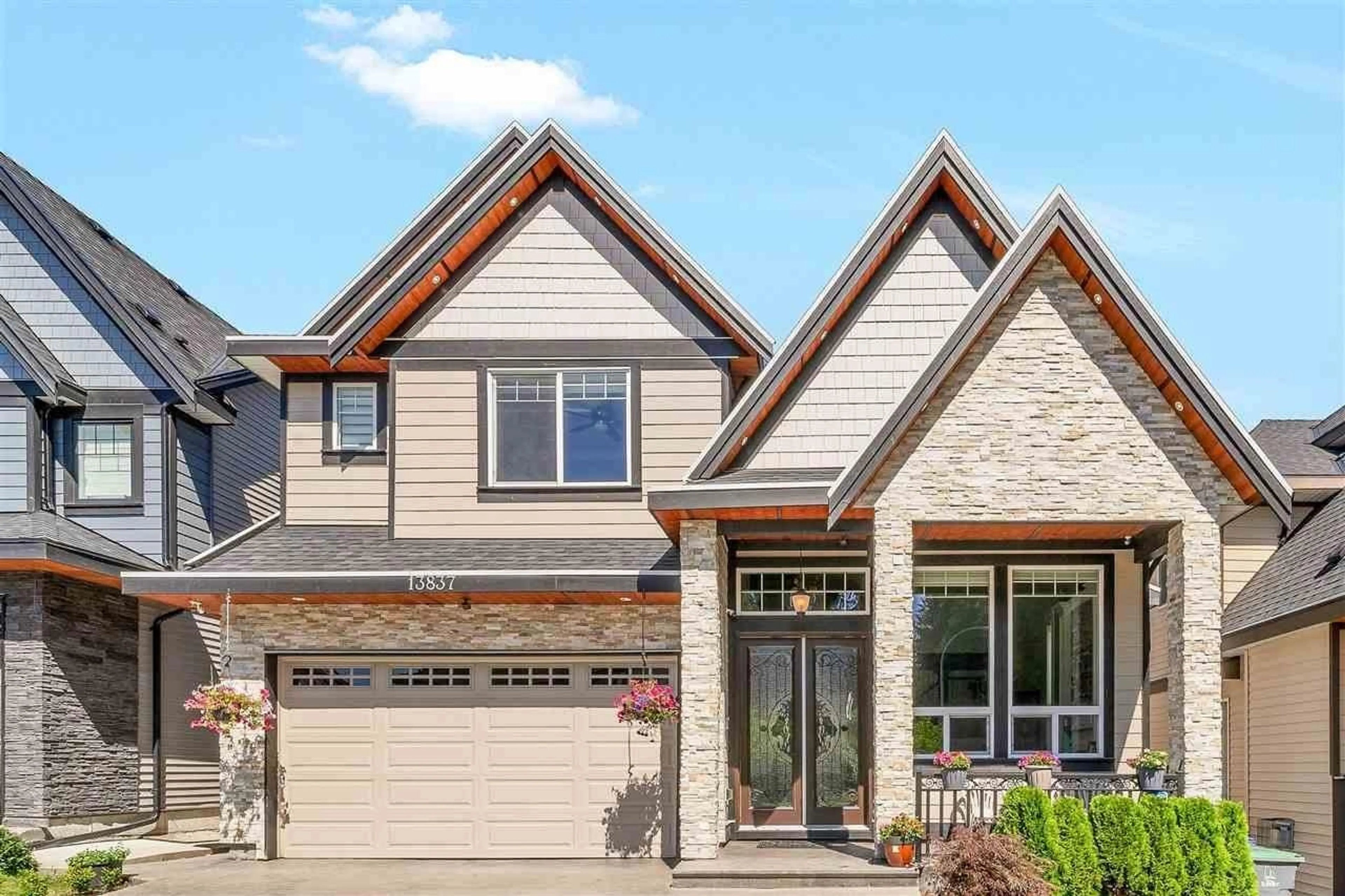 Home with brick exterior material, street for 13837 60A, Surrey British Columbia V3X0H3