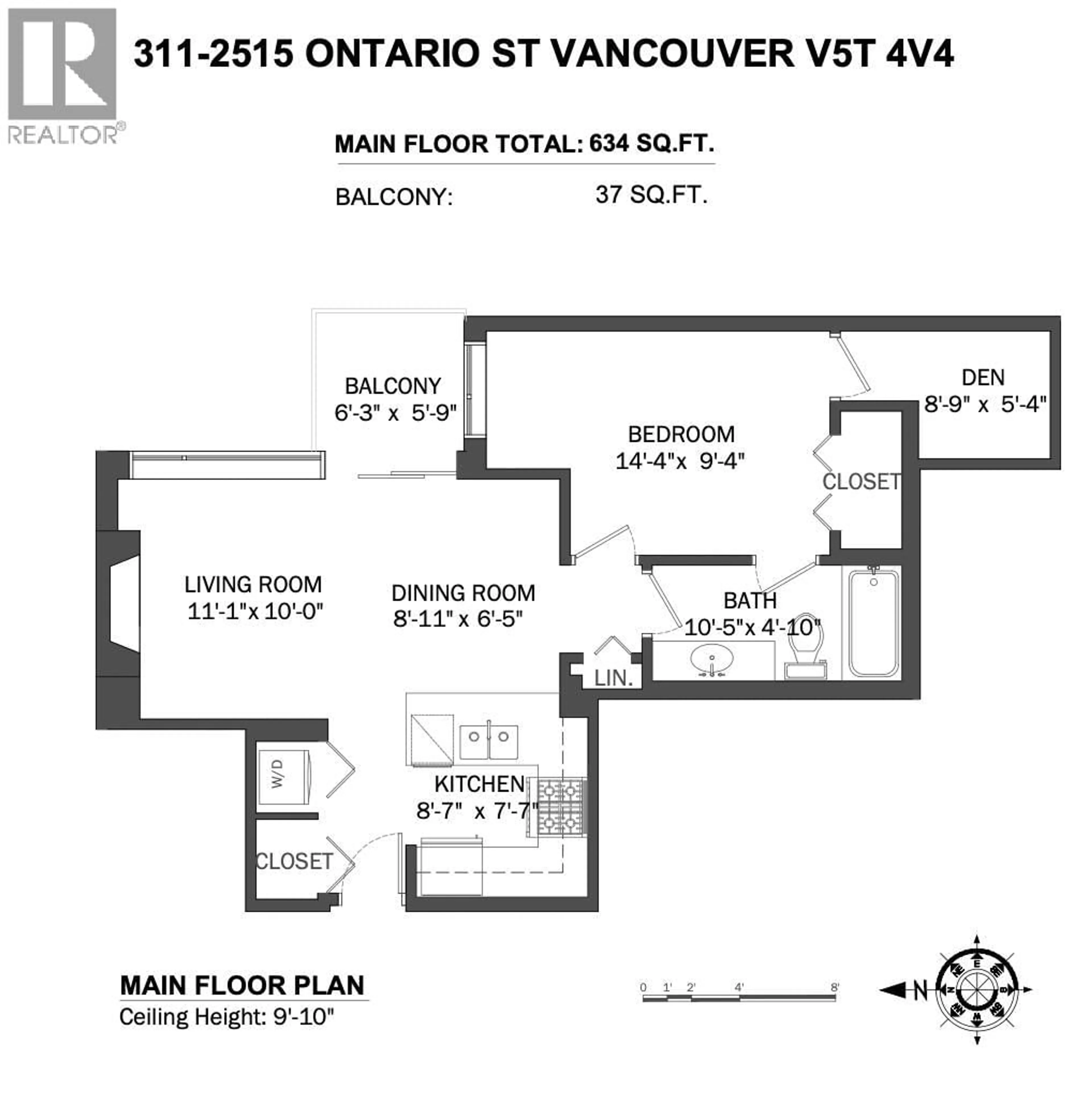 Floor plan for 311 - 2515 ONTARIO STREET, Vancouver British Columbia V5T4V4