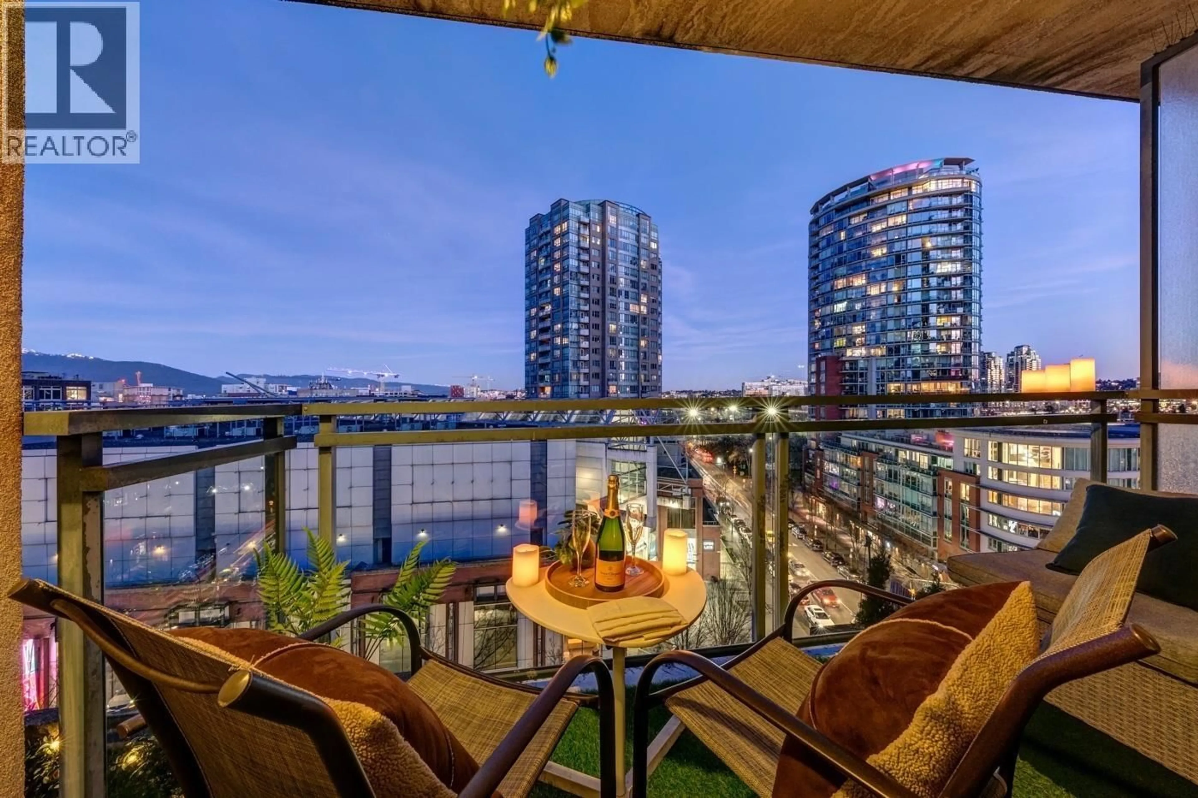 Balcony in the apartment, water/lake/river/ocean view for 809 - 555 ABBOTT STREET, Vancouver British Columbia V6B6B8
