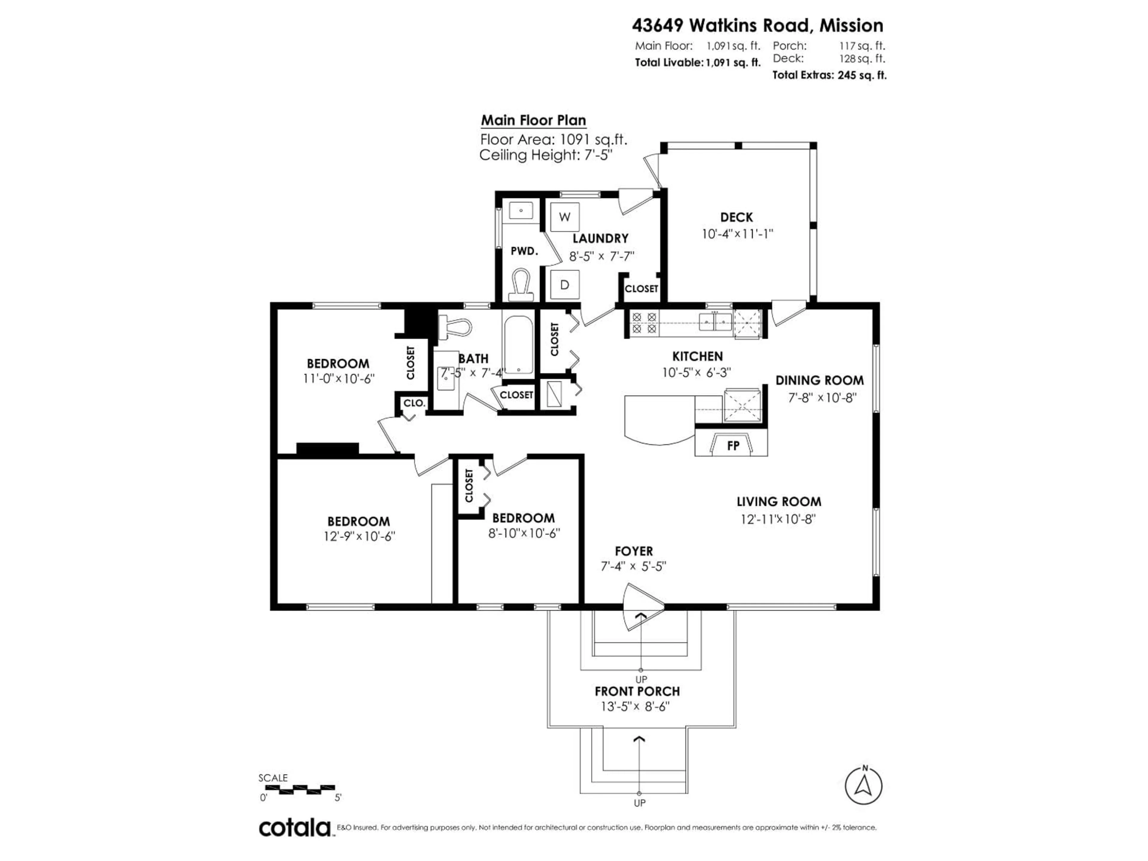 Floor plan for 43649 WATKINS, Mission British Columbia V0M1N0