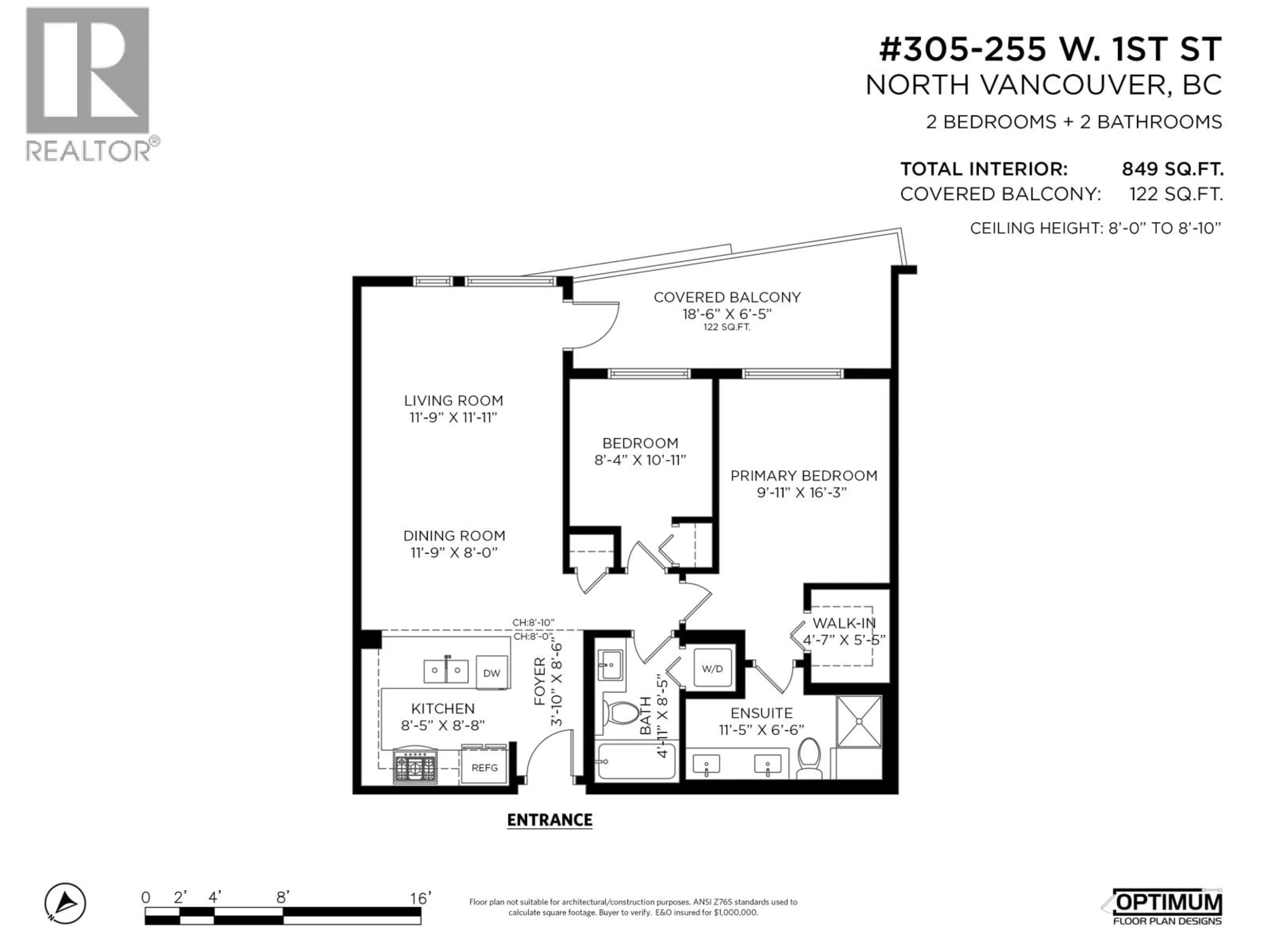 Floor plan for 305 - 255 1ST STREET, North Vancouver British Columbia V7M3G8
