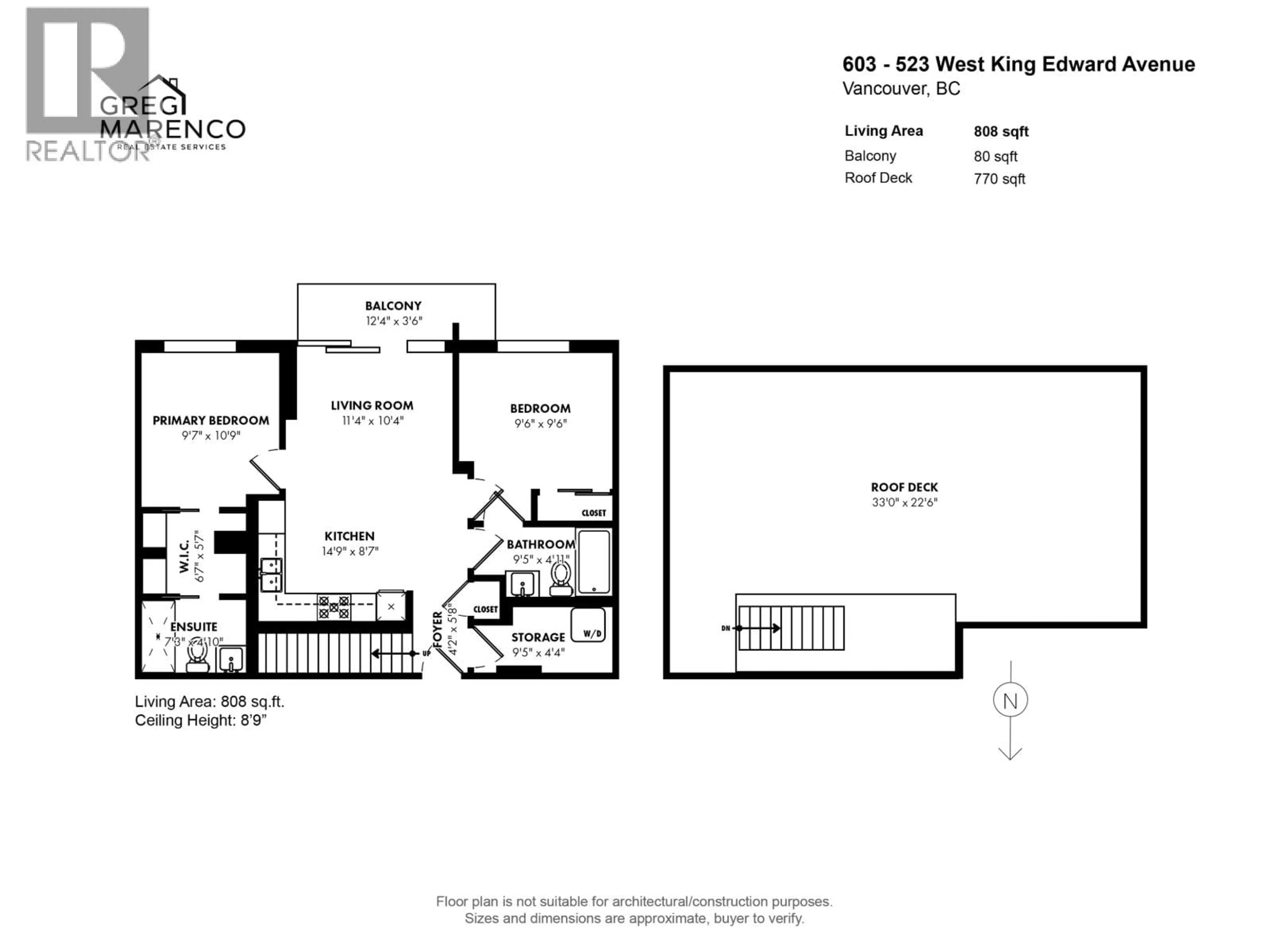Floor plan for 603 - 523 KING EDWARD AVENUE, Vancouver British Columbia V5Z0J3