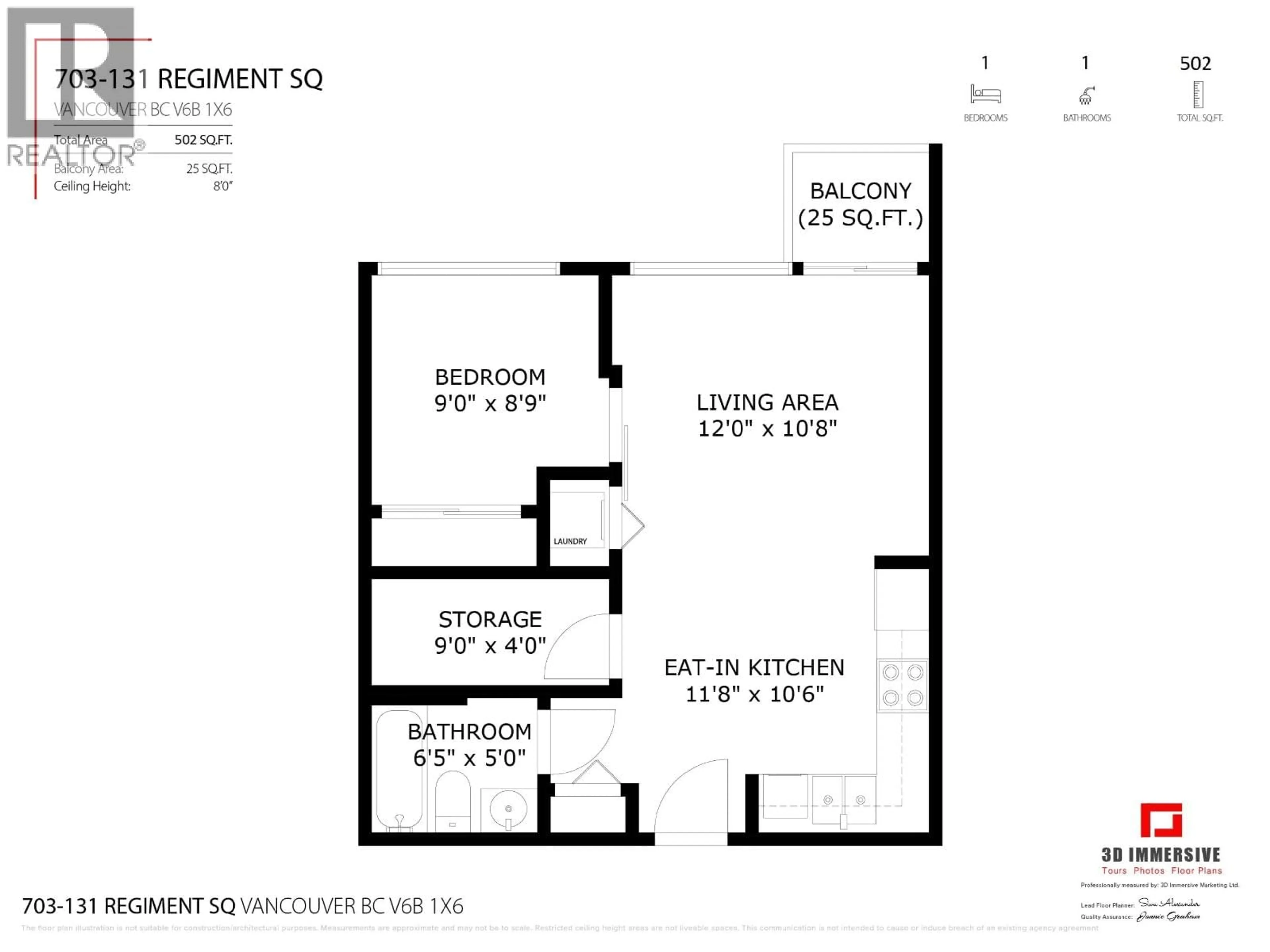Floor plan for 703 - 131 REGIMENT SQUARE, Vancouver British Columbia V6B1X6