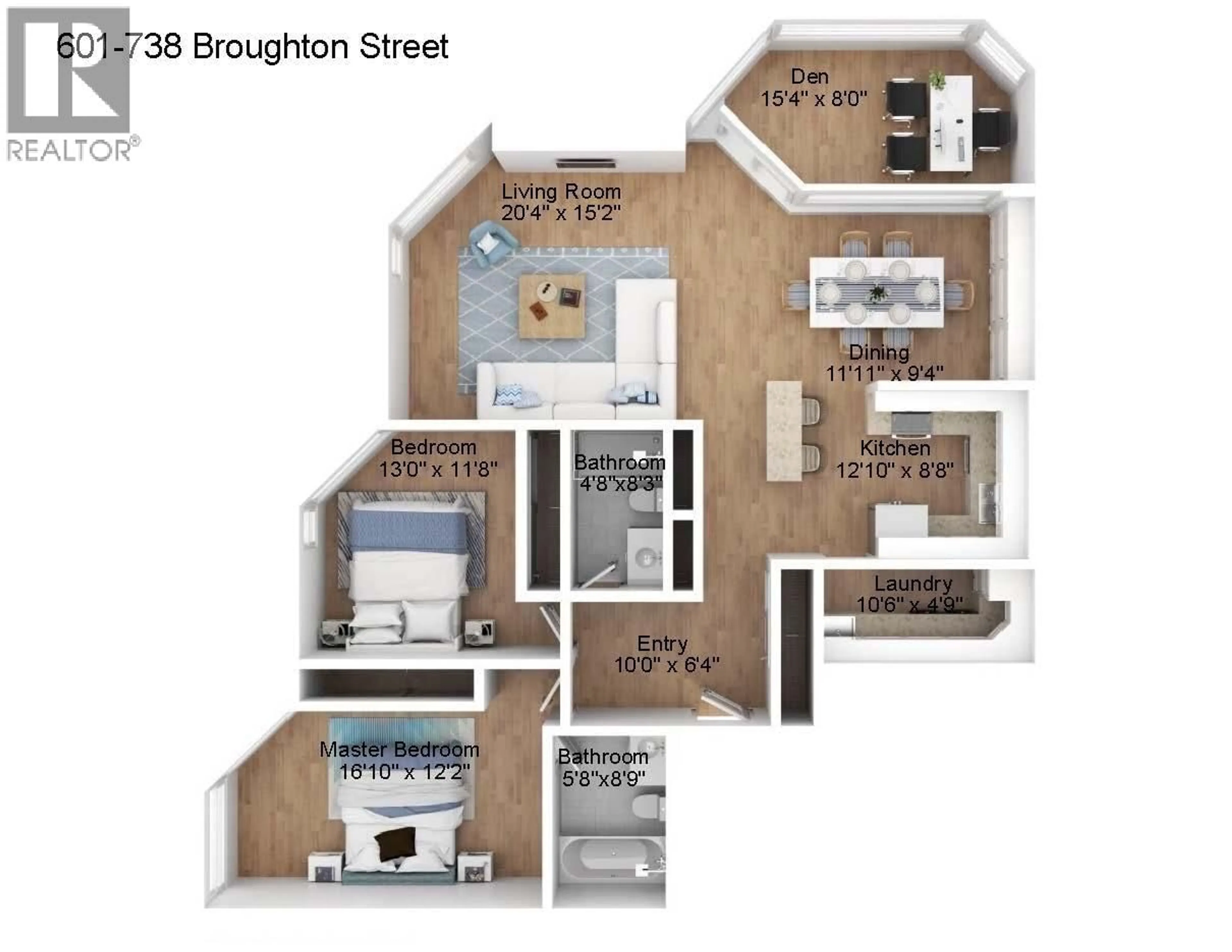 Floor plan for 601 - 738 BROUGHTON STREET, Vancouver British Columbia V6G3A7