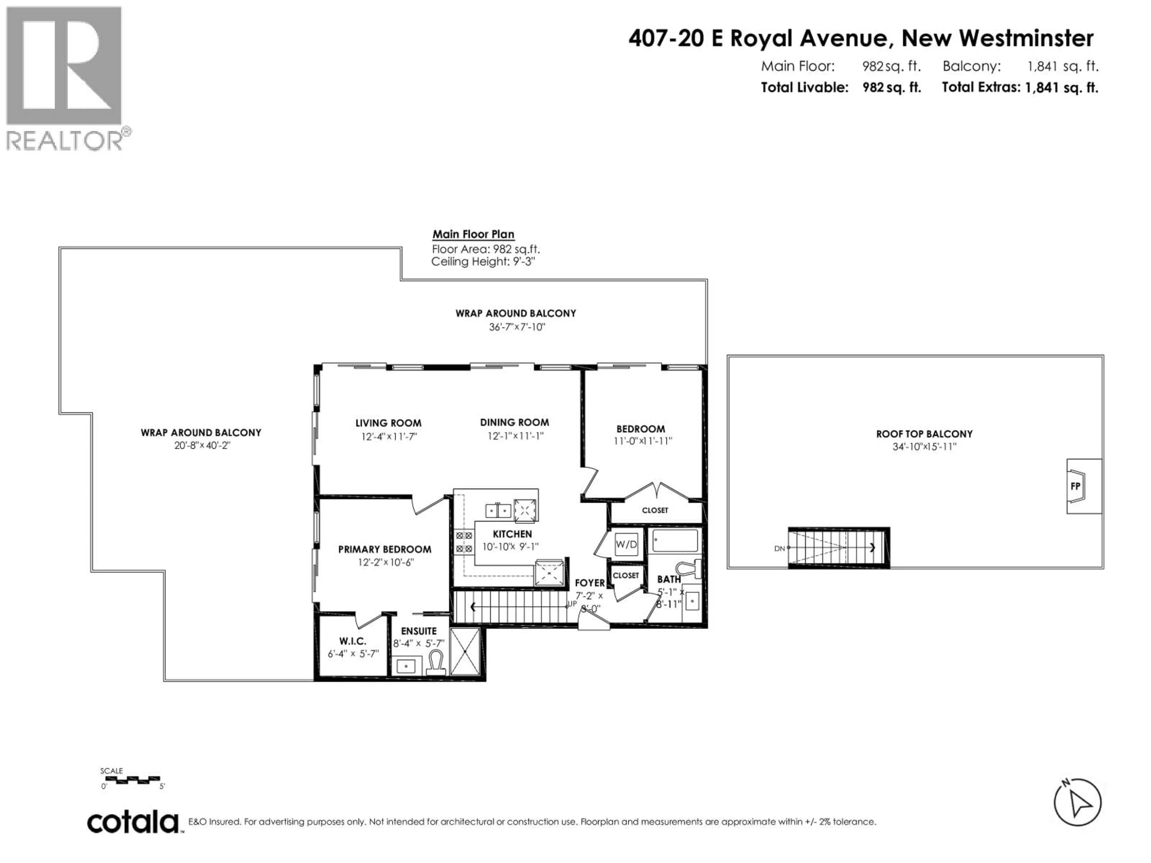 Floor plan for 407 - 20 ROYAL AVENUE, New Westminster British Columbia V3L0G9