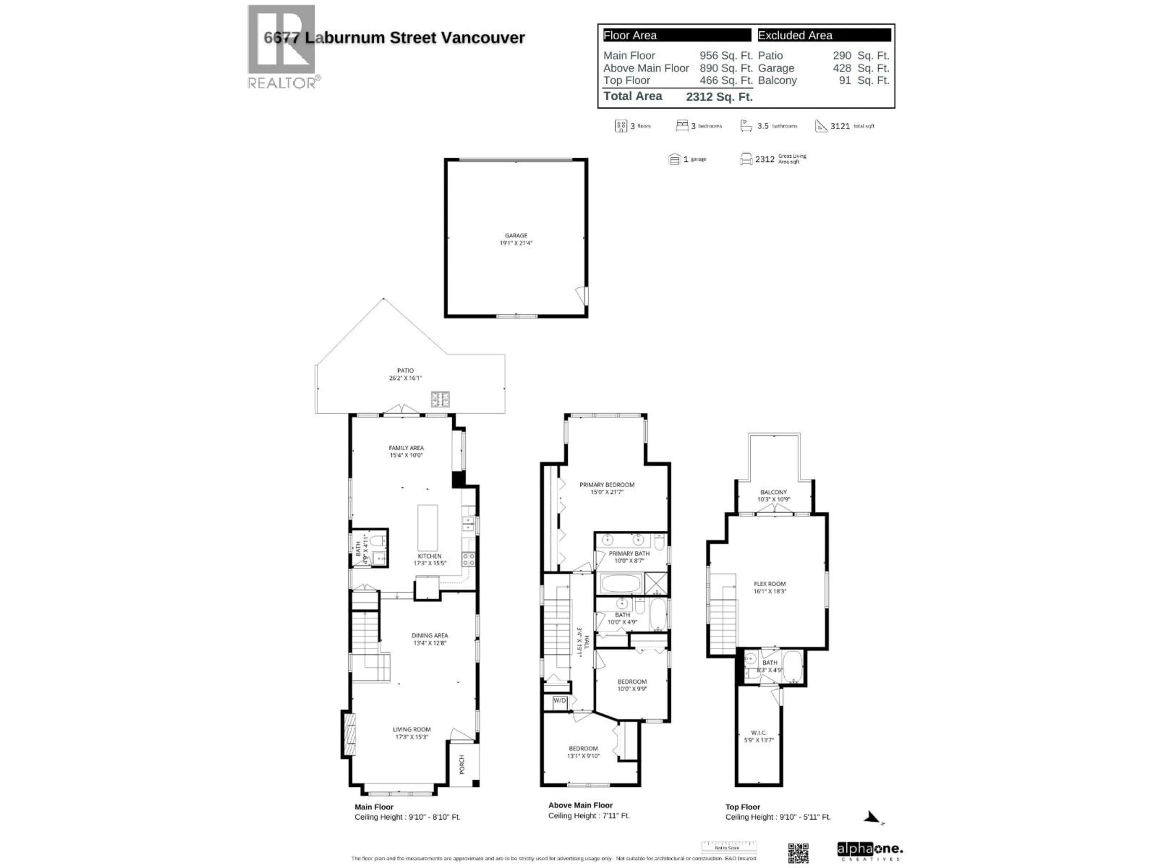 Floor plan for 6677 LABURNUM STREET, Vancouver British Columbia V6P5M6