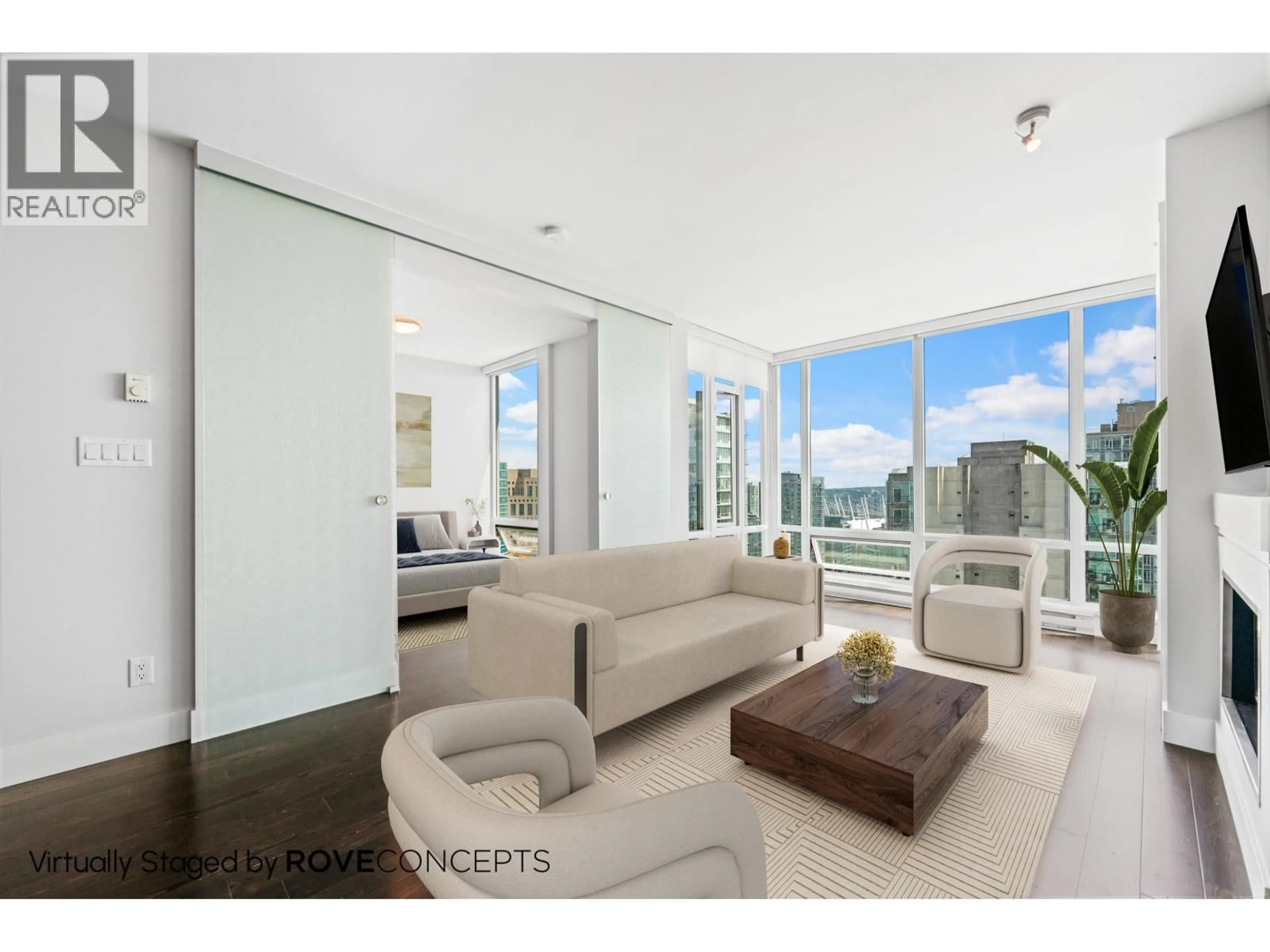 Living room with furniture, unknown for 2703 - 535 SMITHE STREET, Vancouver British Columbia V6B0H2