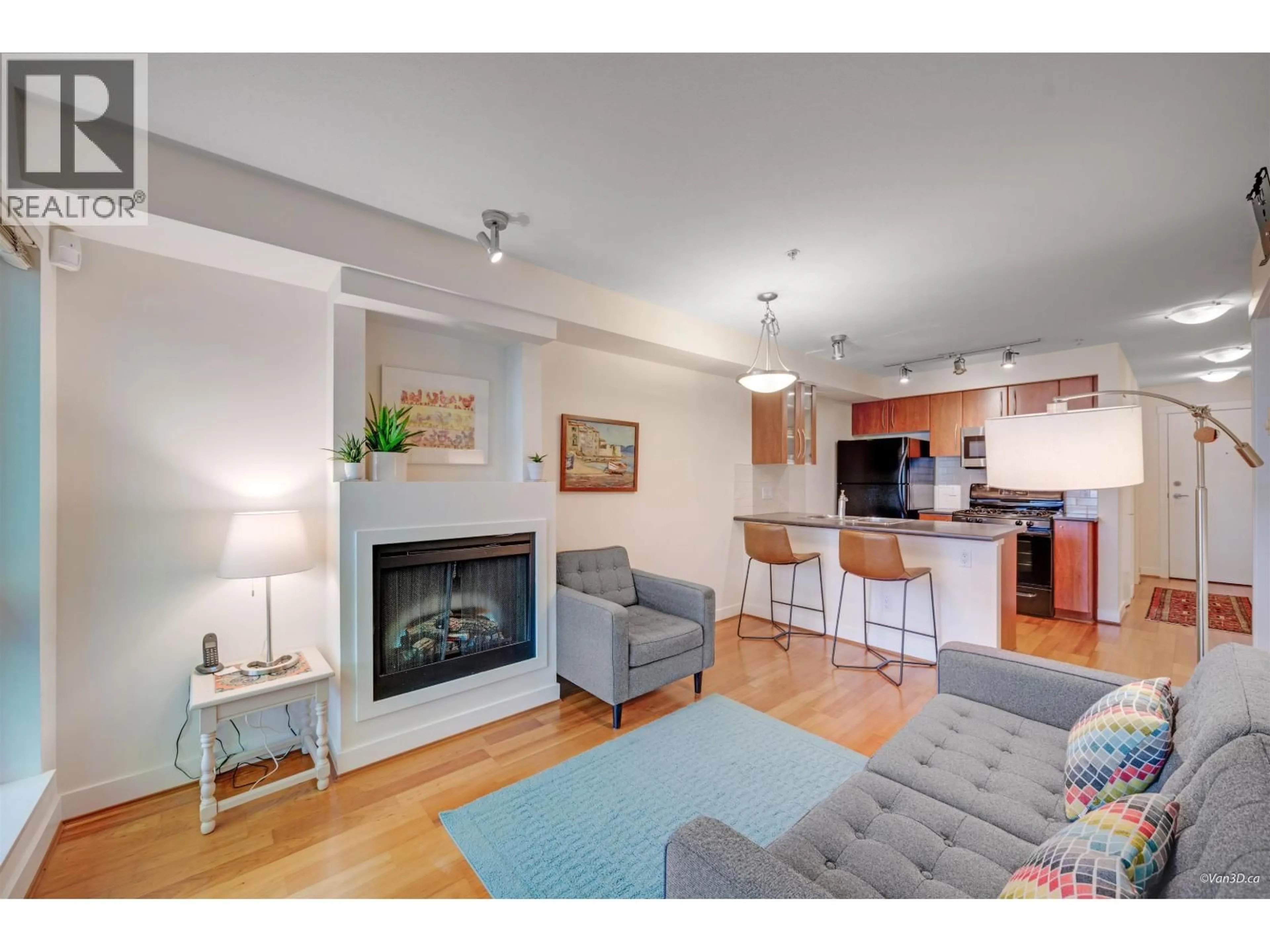 Living room with furniture, wood/laminate floor for 201 - 736 14TH AVENUE, Vancouver British Columbia V5Z1P9