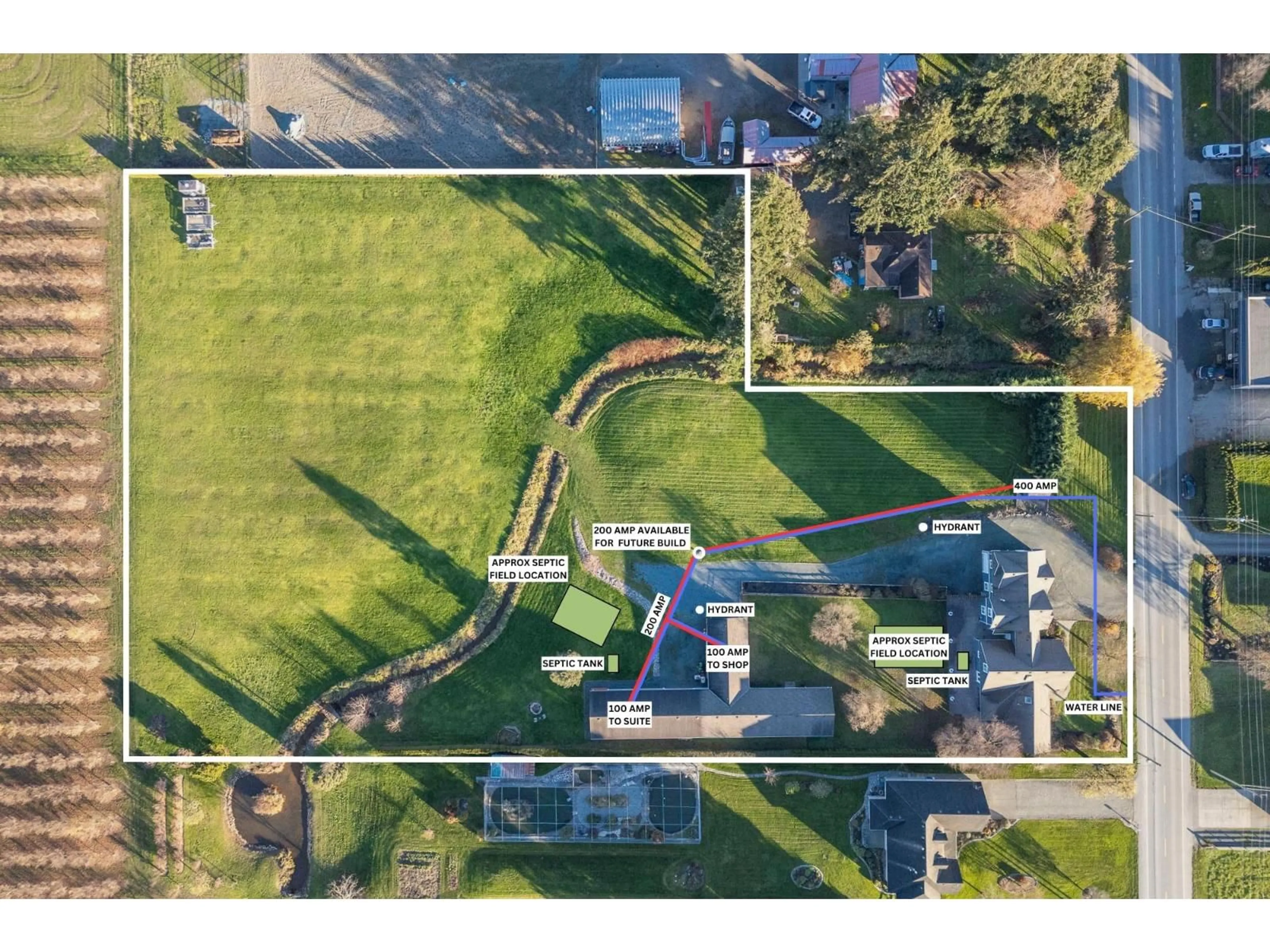 A pic from outside/outdoor area/front of a property/back of a property/a pic from drone, street for 42919 SOUTH SUMAS ROAD, Chilliwack British Columbia V2R4L7
