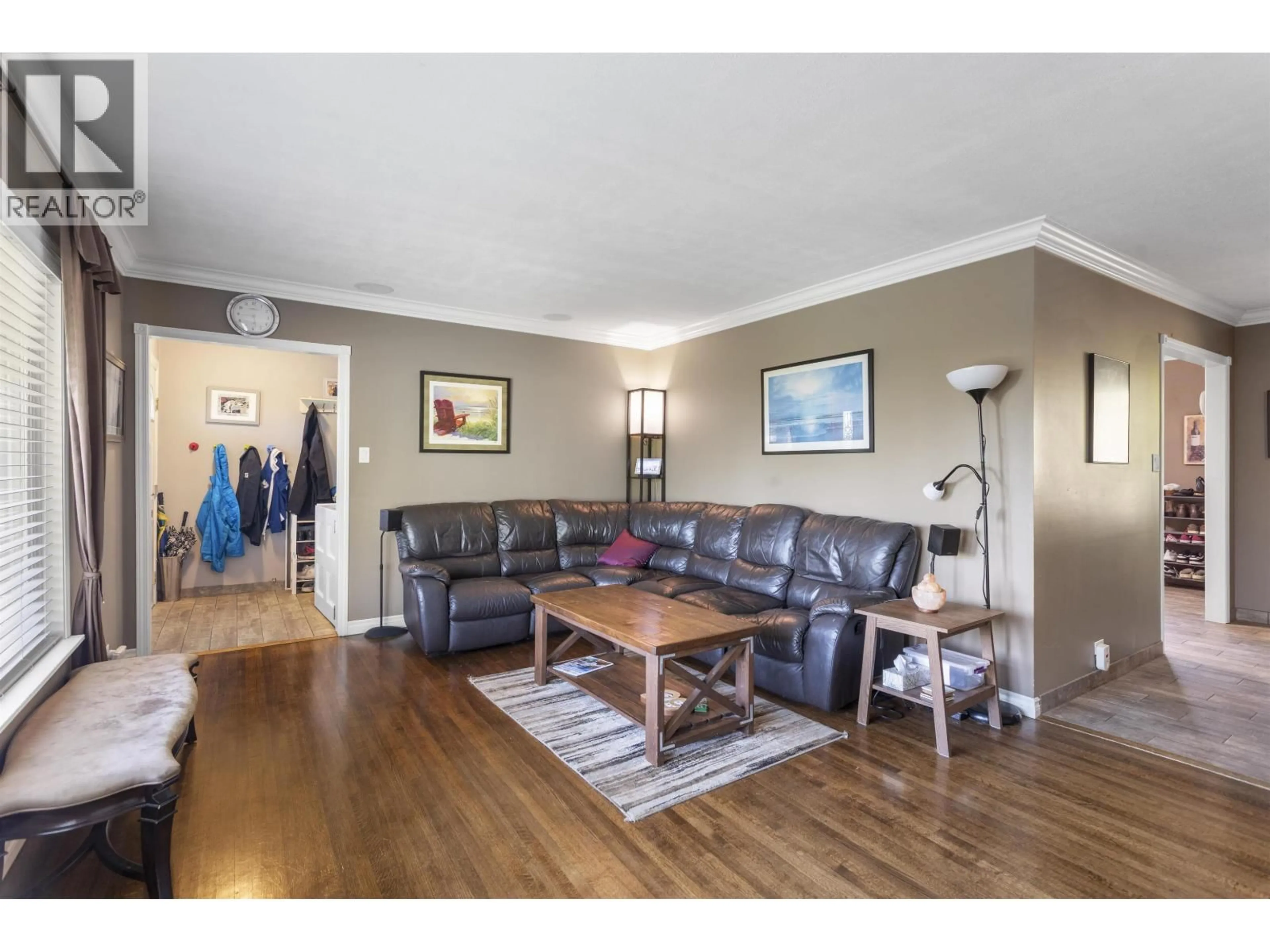 Living room with furniture, wood/laminate floor for 1419 AUSTIN AVENUE, Coquitlam British Columbia V3K3P6