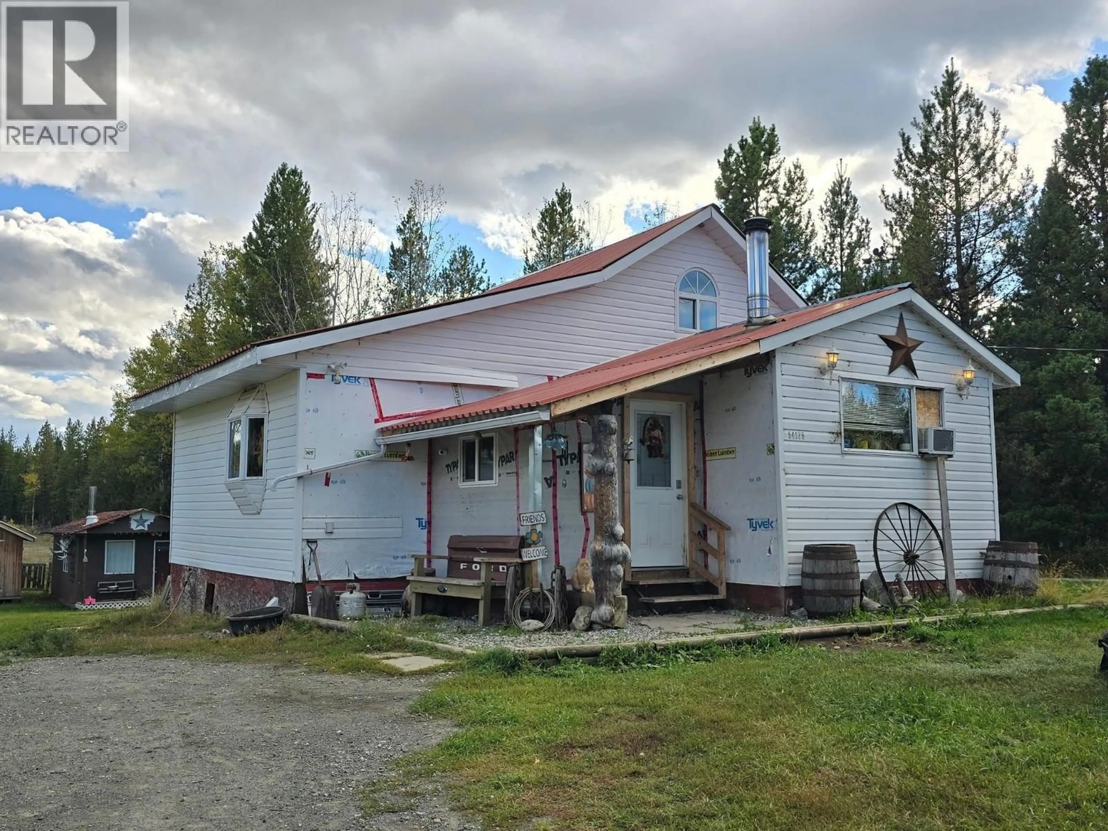 A pic from outside/outdoor area/front of a property/back of a property/a pic from drone, building for 54175 SUTTON ROAD, Vanderhoof British Columbia V0J3A0