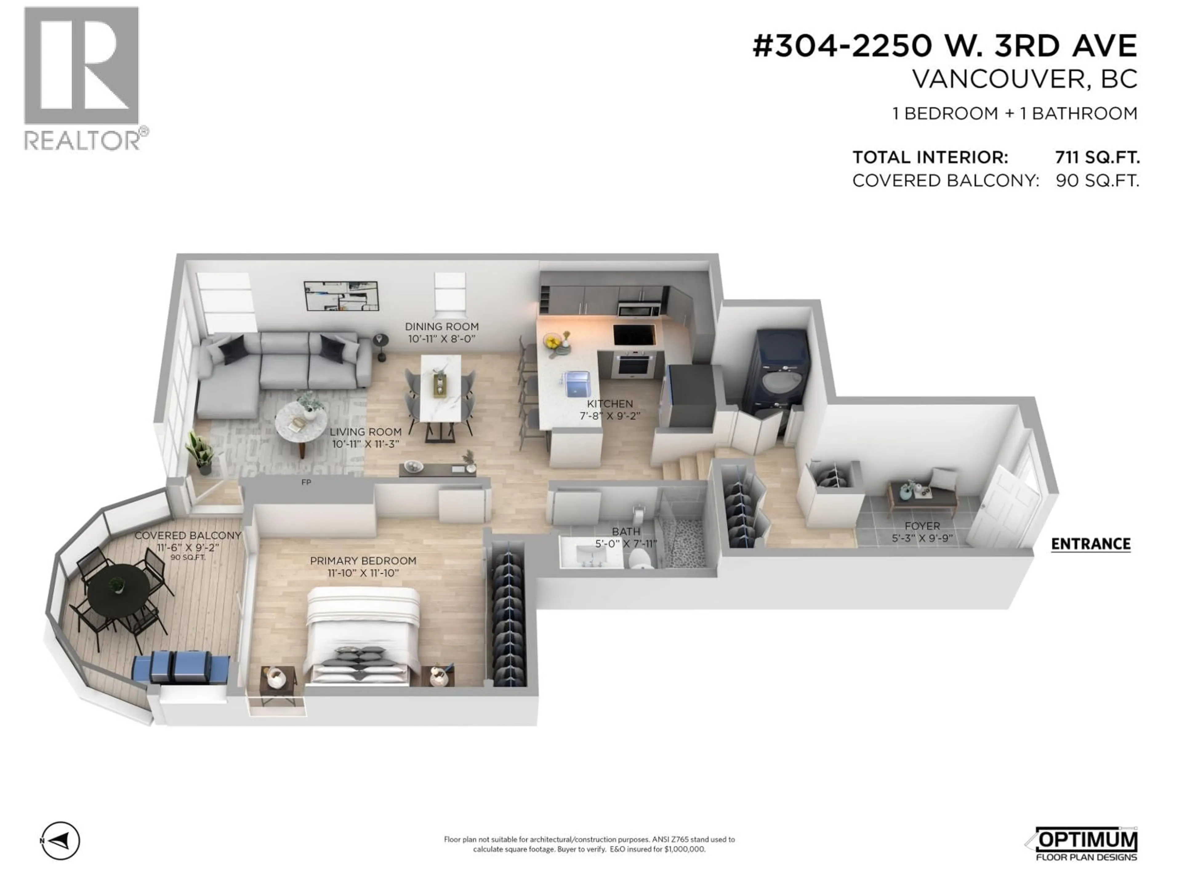 Floor plan for 304 - 2250 3RD AVENUE, Vancouver British Columbia V6K1L4