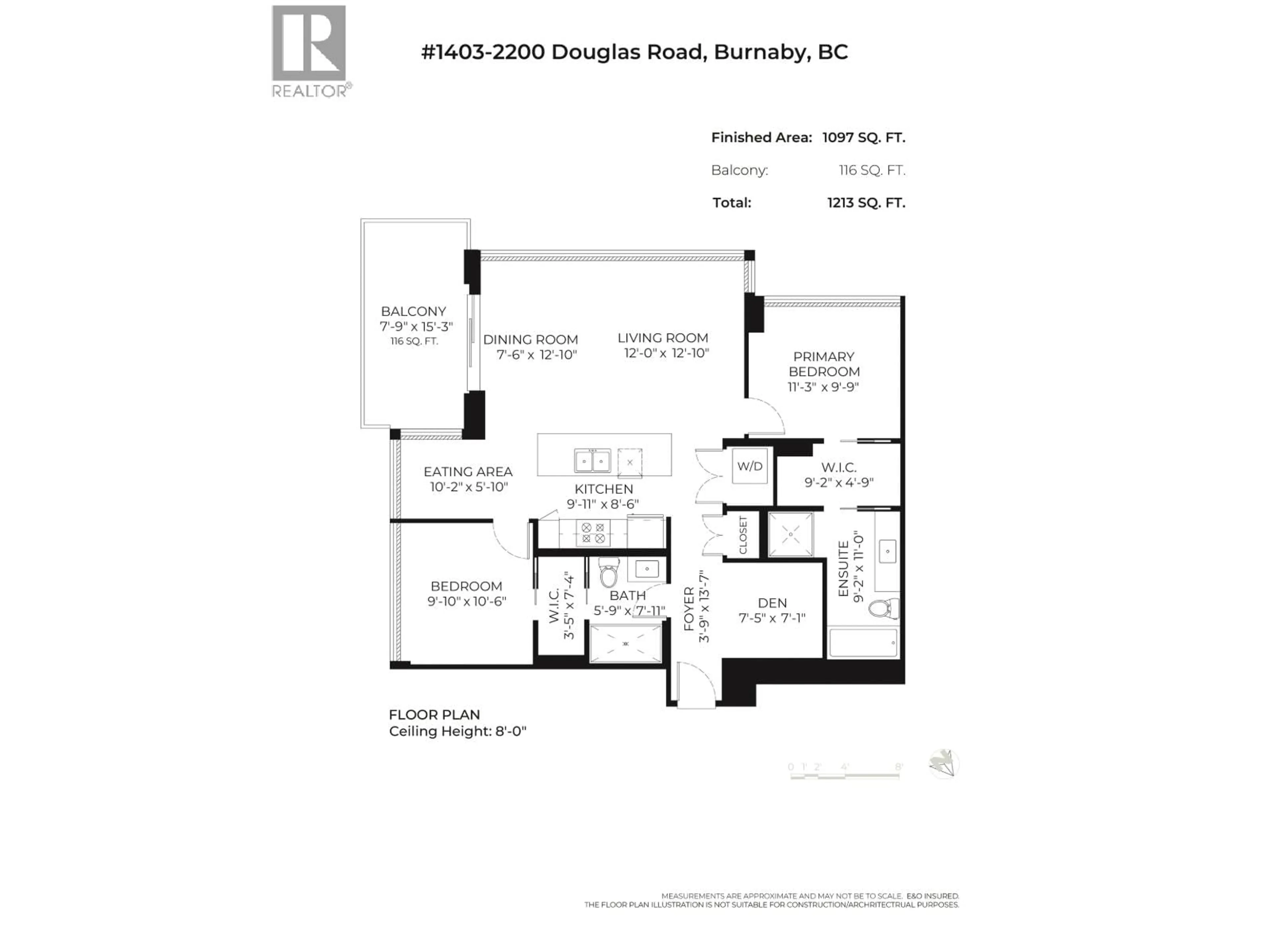 Floor plan for 1403 - 2200 DOUGLAS ROAD, Burnaby British Columbia V5C0G8