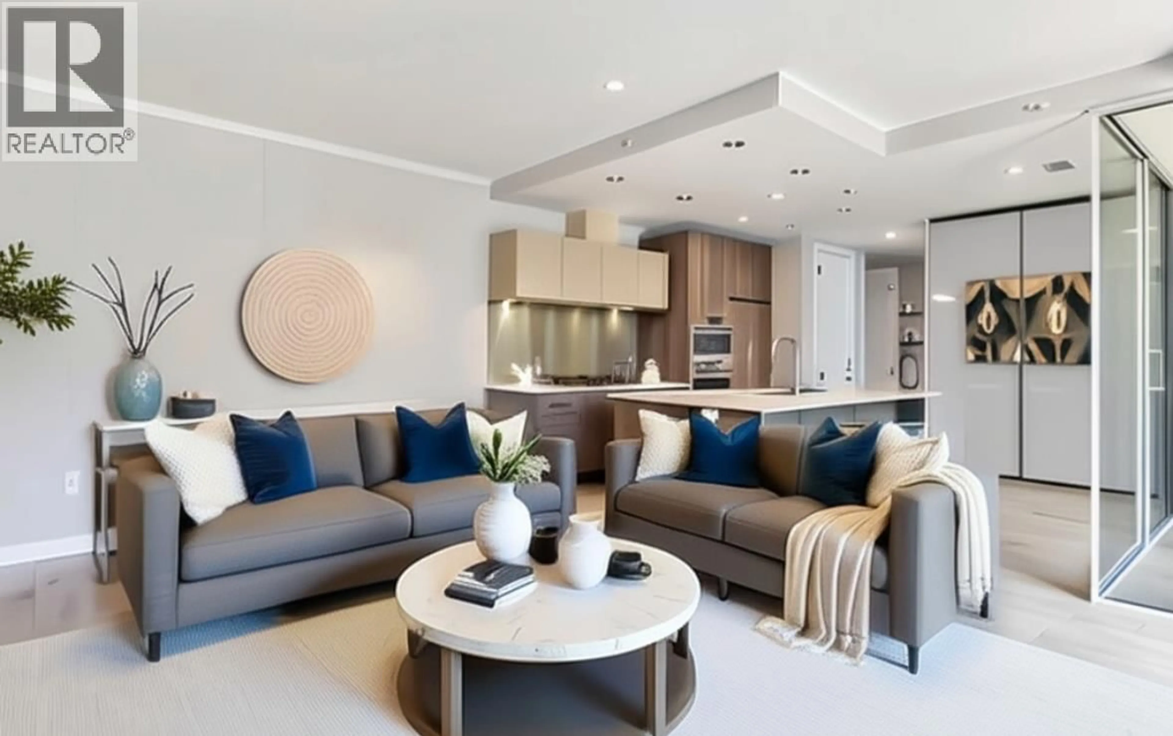 Living room with furniture, unknown for 709 - 77 WALTER HARDWICK AVENUE, Vancouver British Columbia V5Y0C6