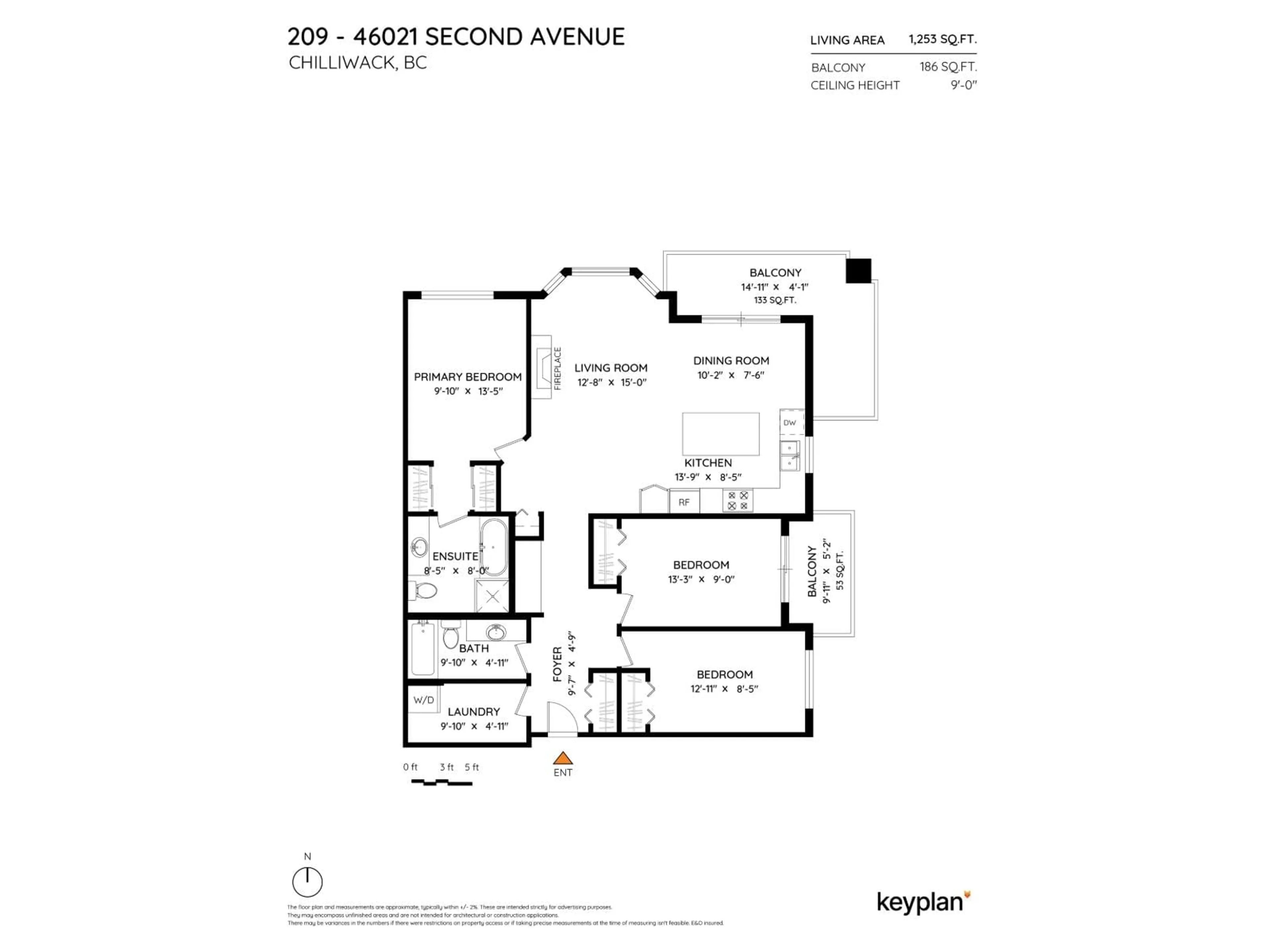 Floor plan for 209 - 46021 SECOND AVENUE, Chilliwack British Columbia V2P1S6