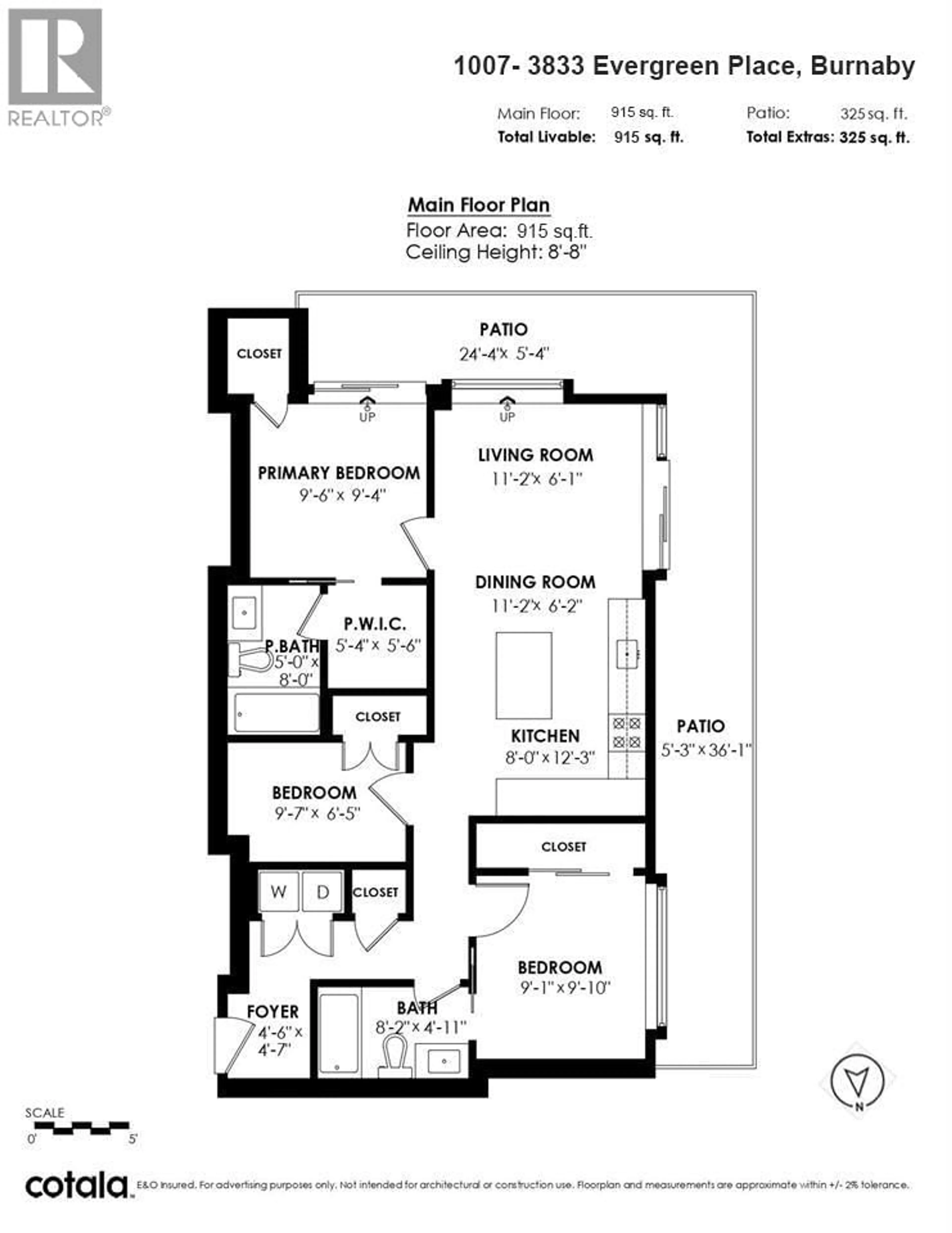 Floor plan for 1007 - 3833 EVERGREEN PLACE, Burnaby British Columbia V3J0M2