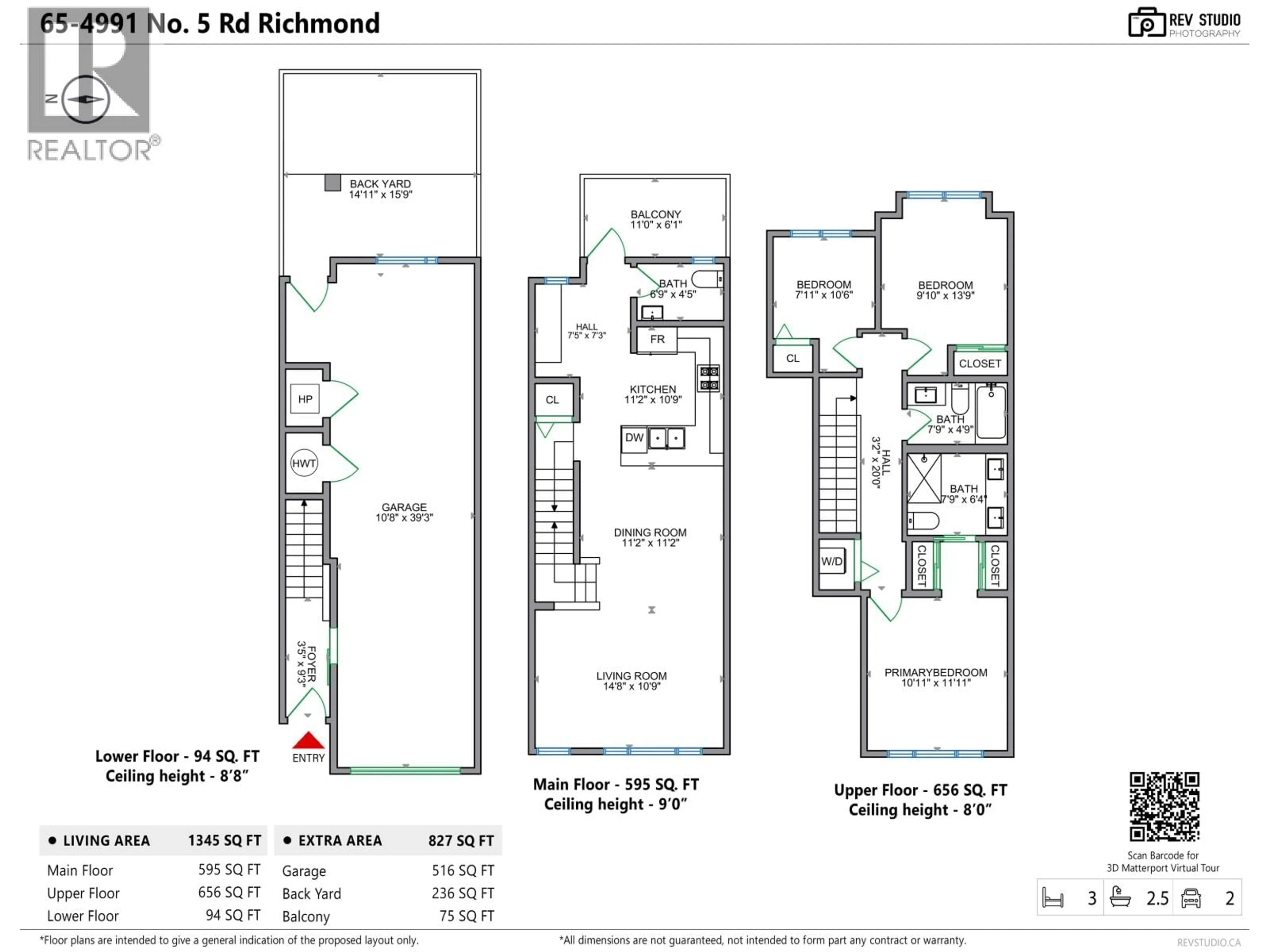 Floor plan for 65 - 4991 NO. 5 ROAD, Richmond British Columbia V6X0S9